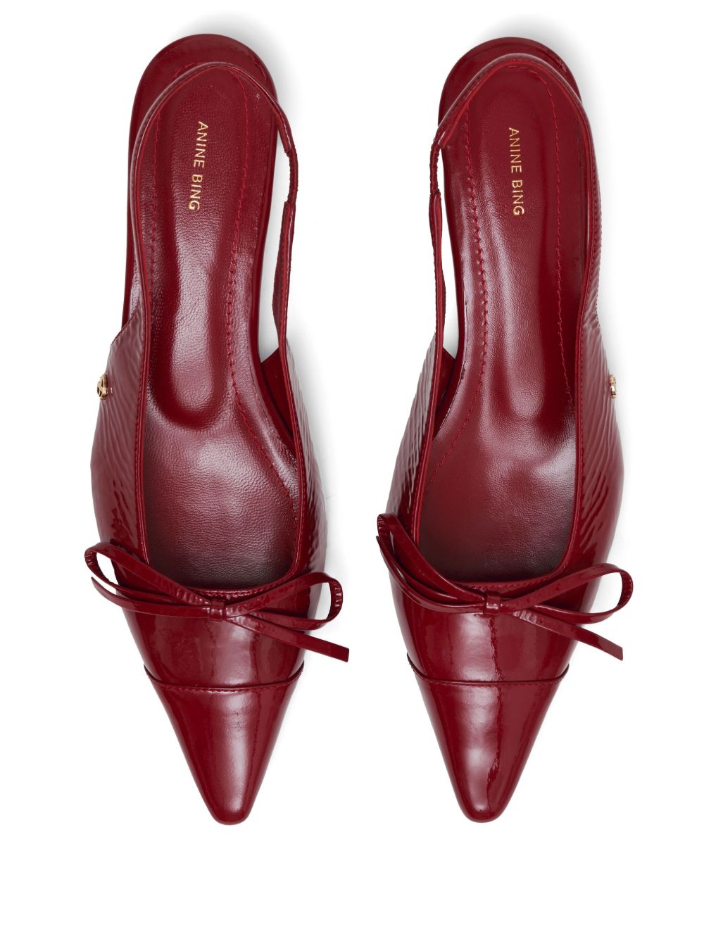 Zoey slingback heels, red crinkled patent