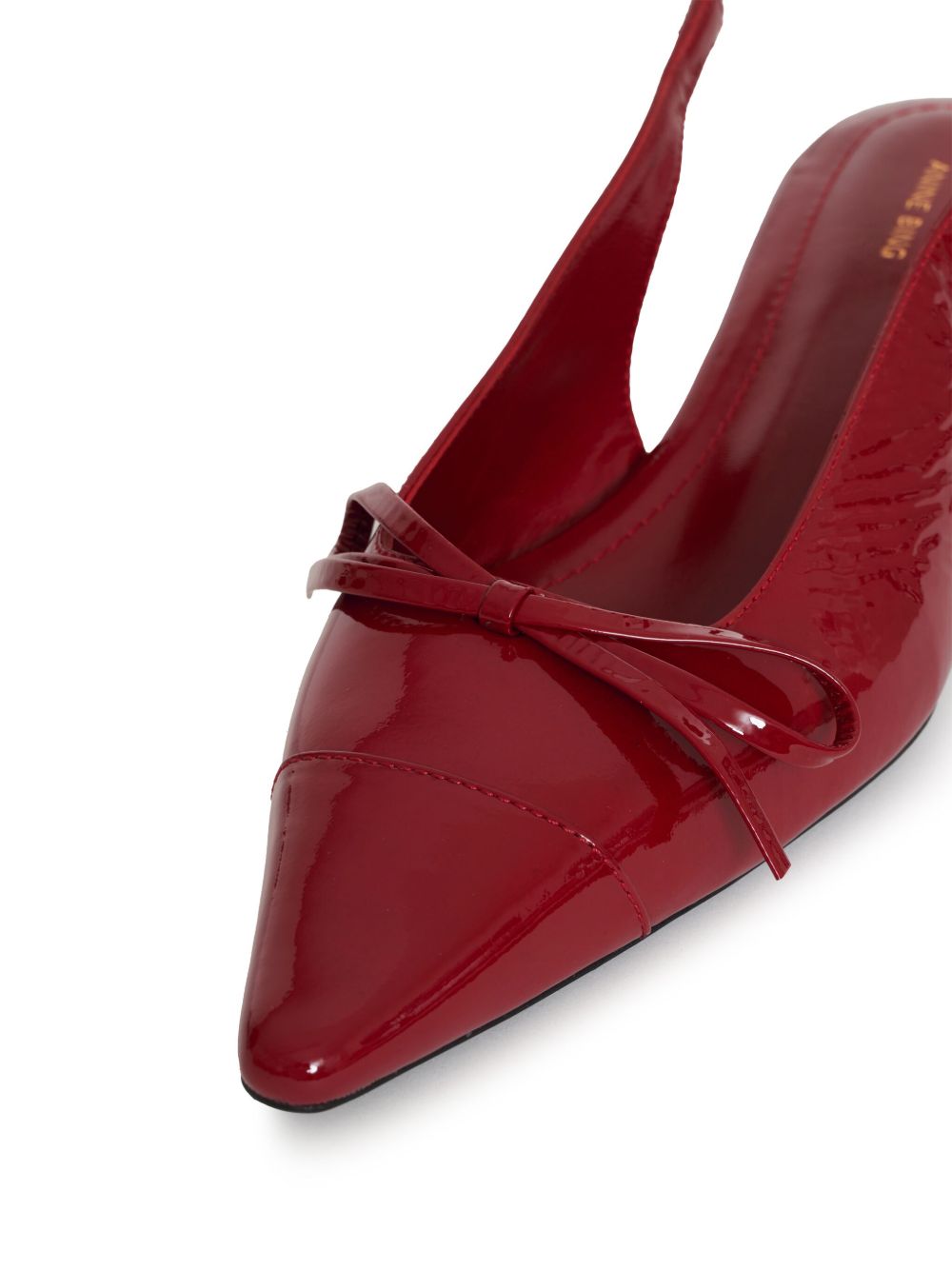 Zoey slingback heels, red crinkled patent