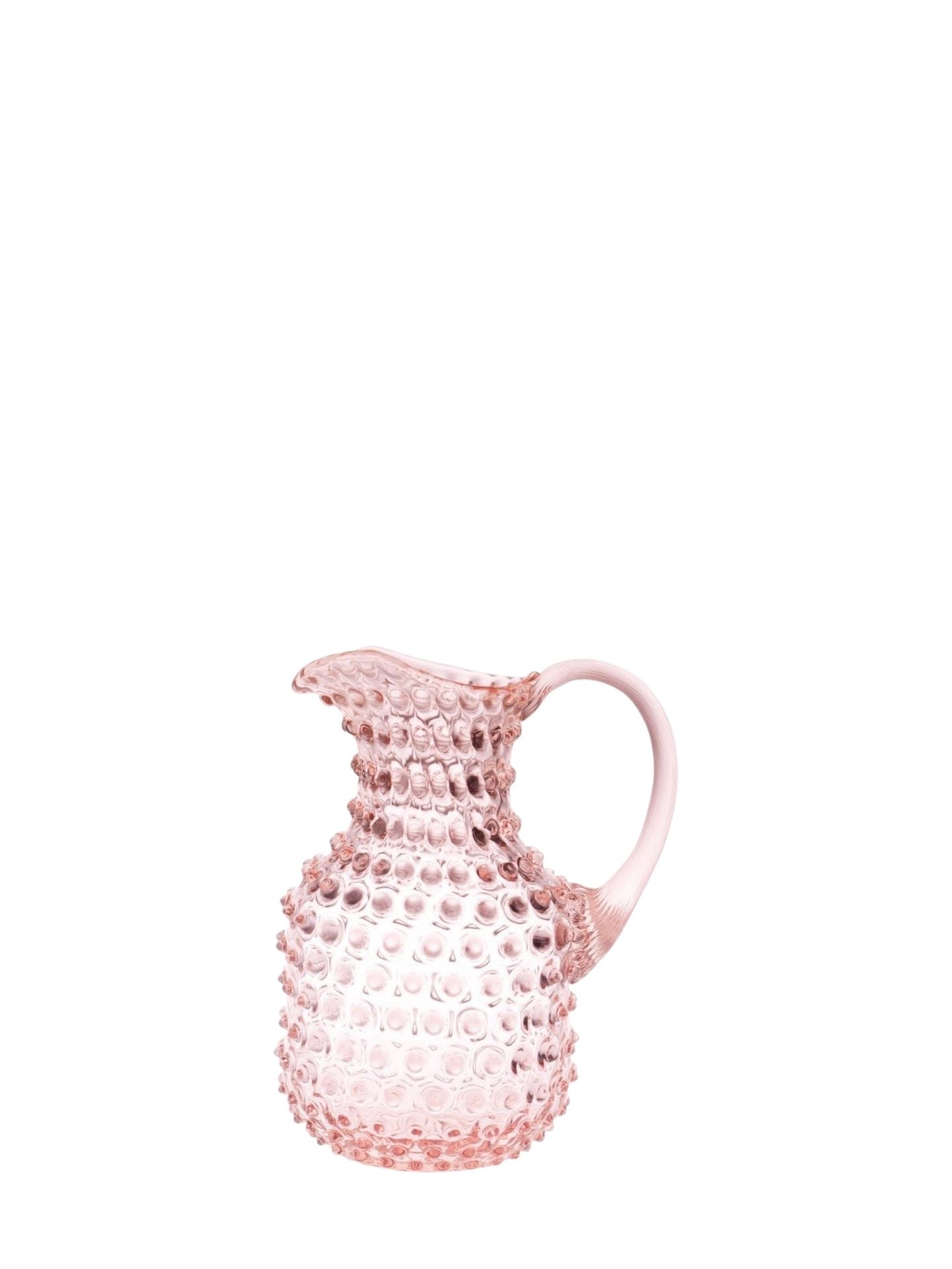 Hobnail carafe, rose pink
