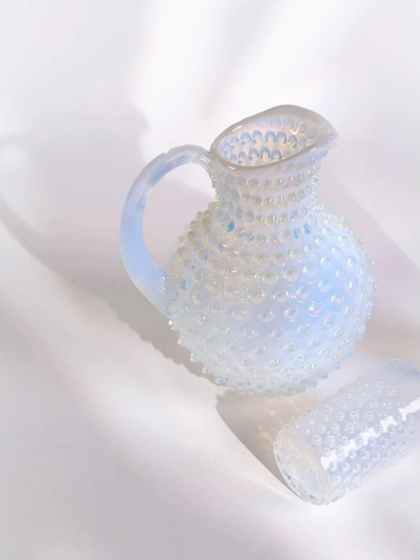 Opaline Hobnail Glass, Creamy White