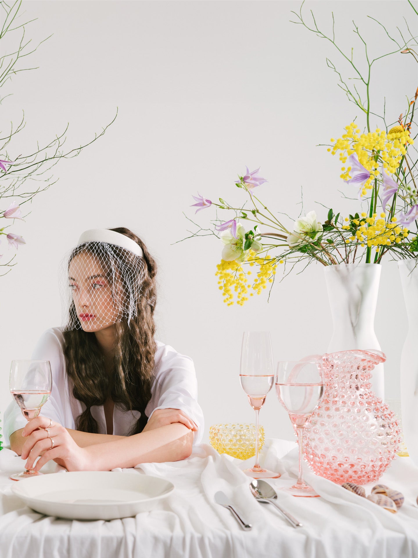 Paris hobnail jug 2 L, Rosa