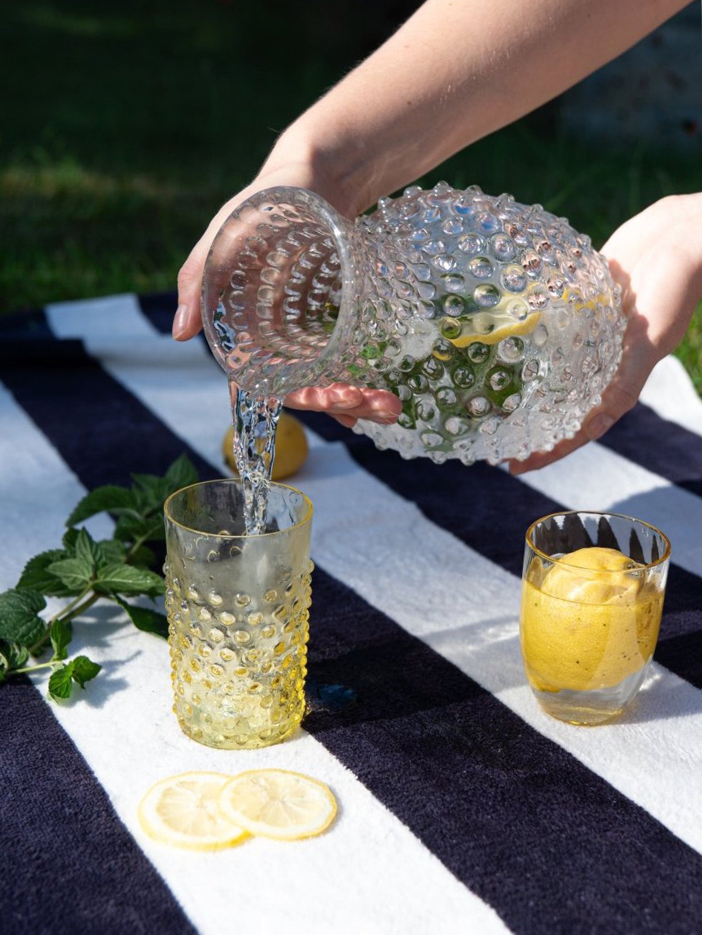 Crystal Hobnail Carafe 2L