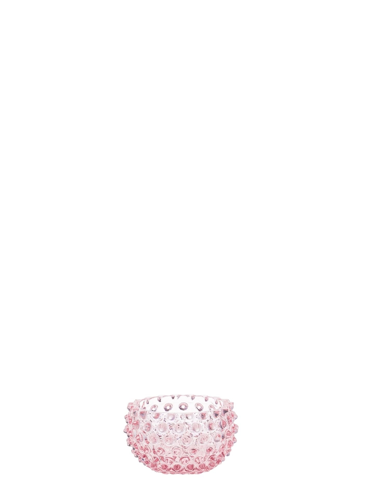 Hobnail glass bowl, rose pink (11,5 cm)