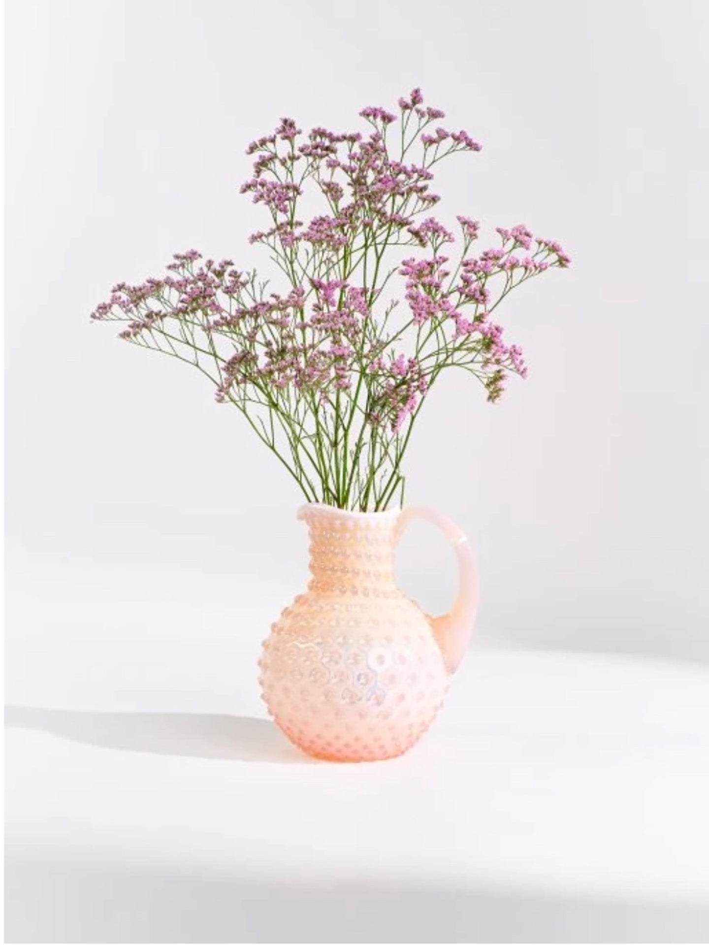 Opaline Paris hobnail jug (2 L), soft rose