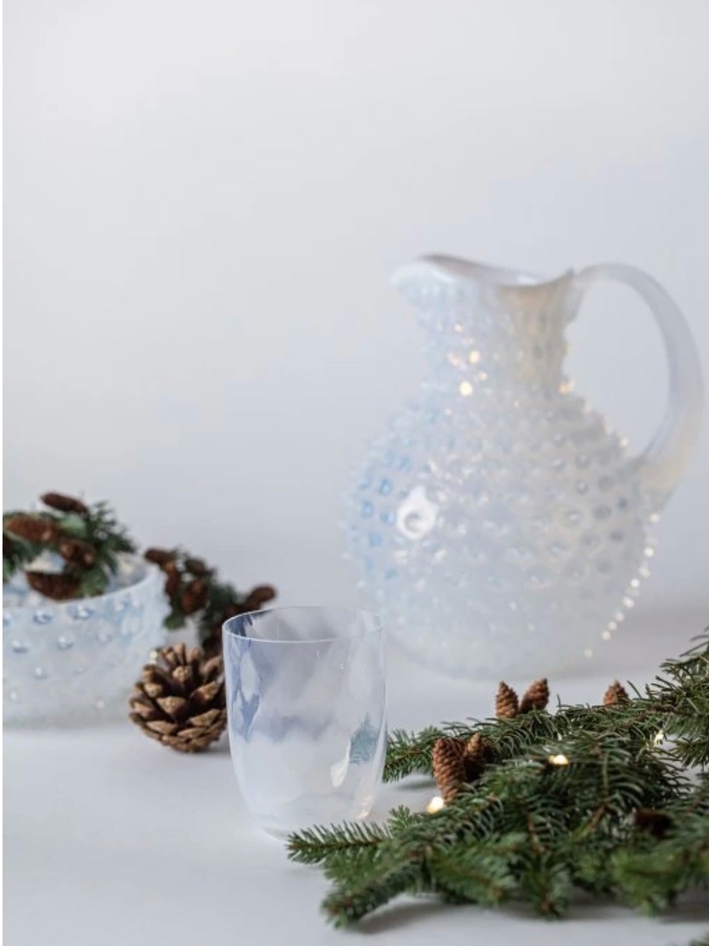 Opaline Paris Hobnail Jug 2L, Creamy White