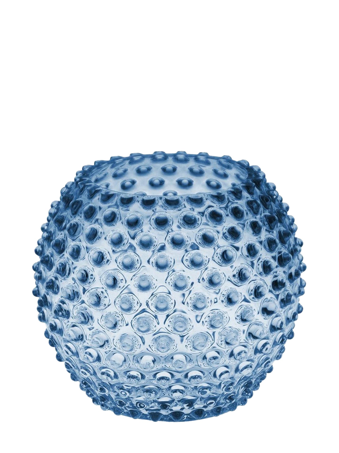 Small Globe hobnail vase, smoke blue (18cm)