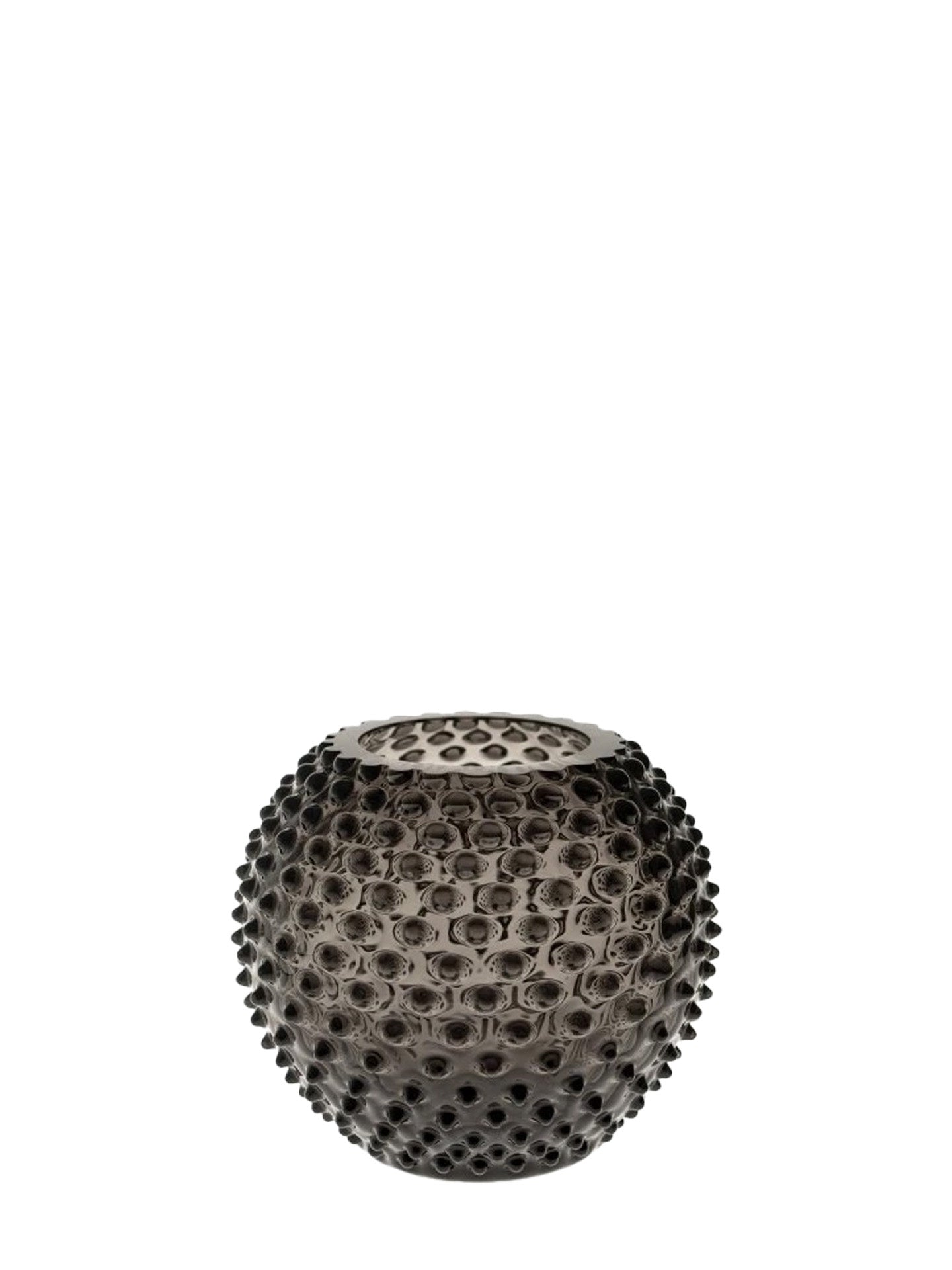 Small Globe hobnail vase, smoke black (18 cm)
