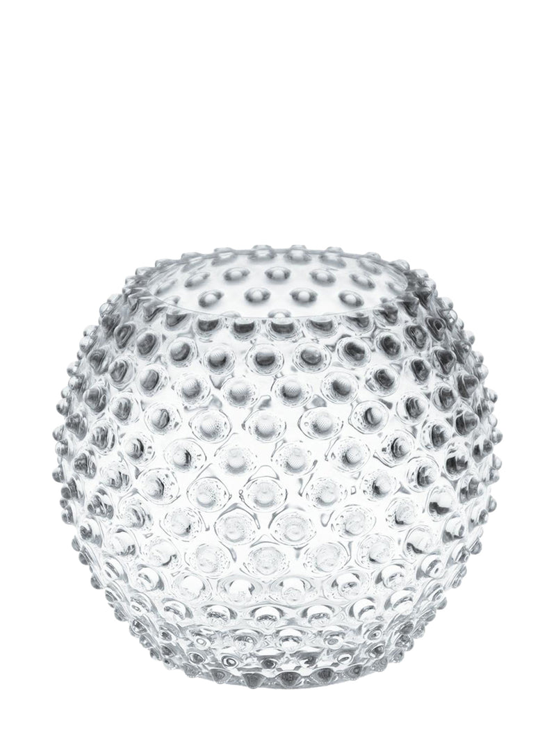 Small Globe hobnail vase, crystal clear (18cm)