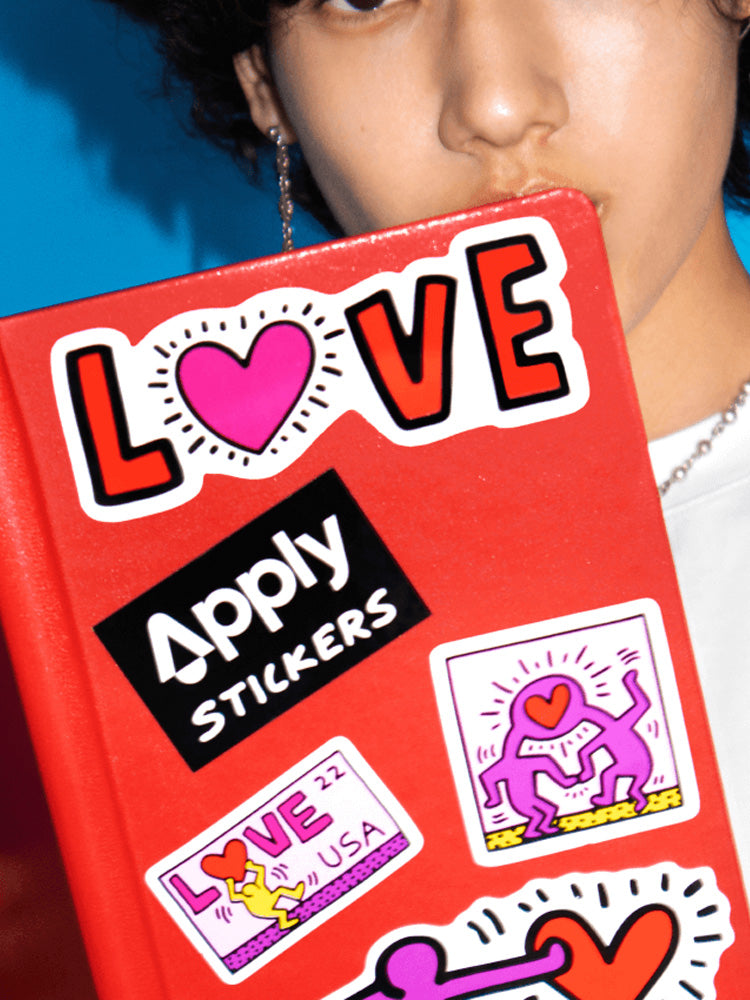 Keith Haring Love sheet of 7 cut stickers (Holidays)