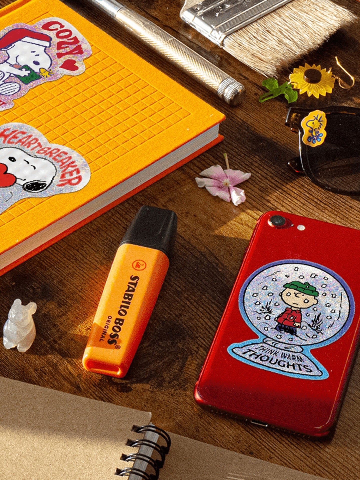 Think Warm Thoughts Charlie Brown die cut sticker