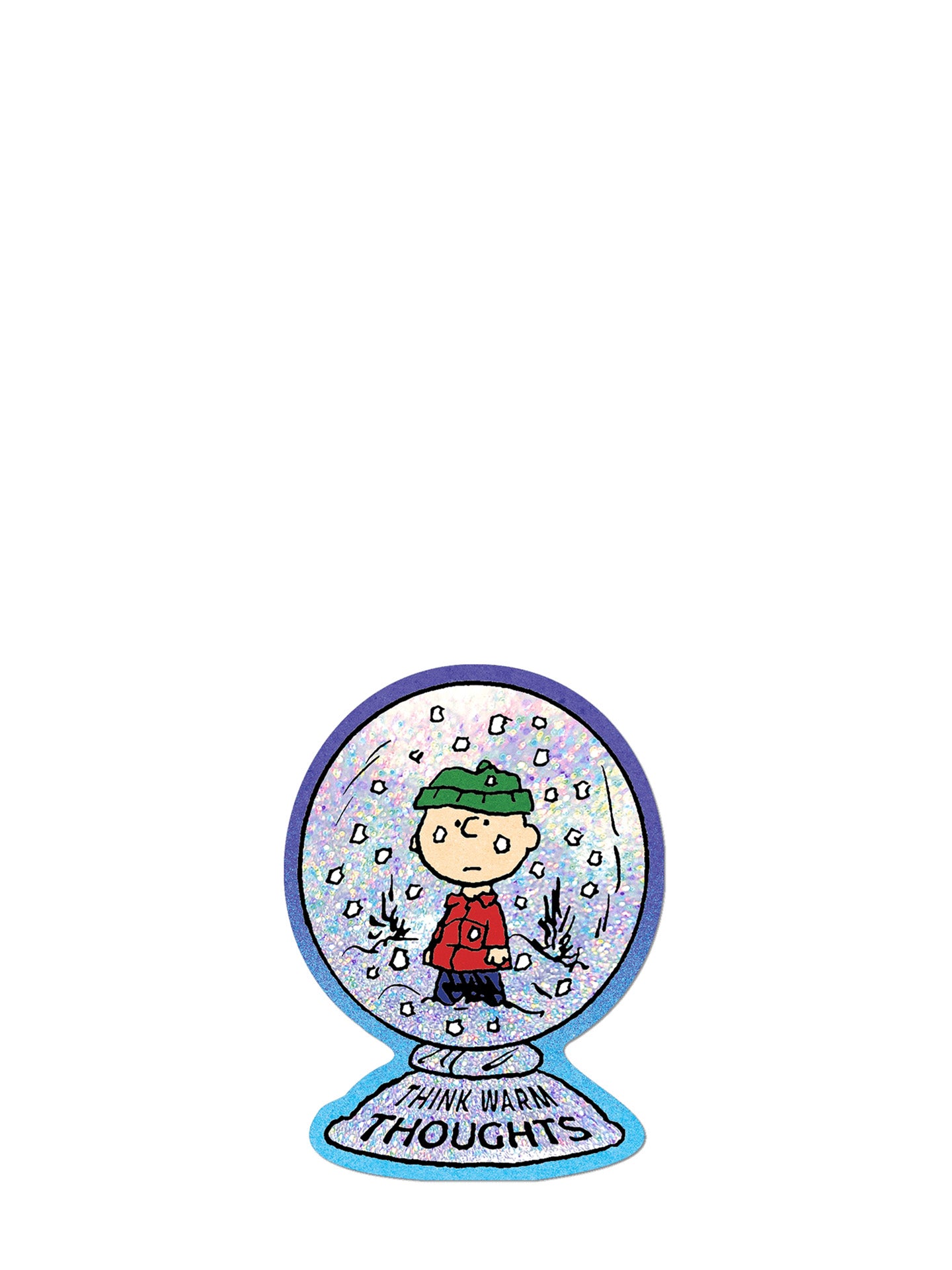 Think Warm Thoughts Charlie Brown die cut sticker