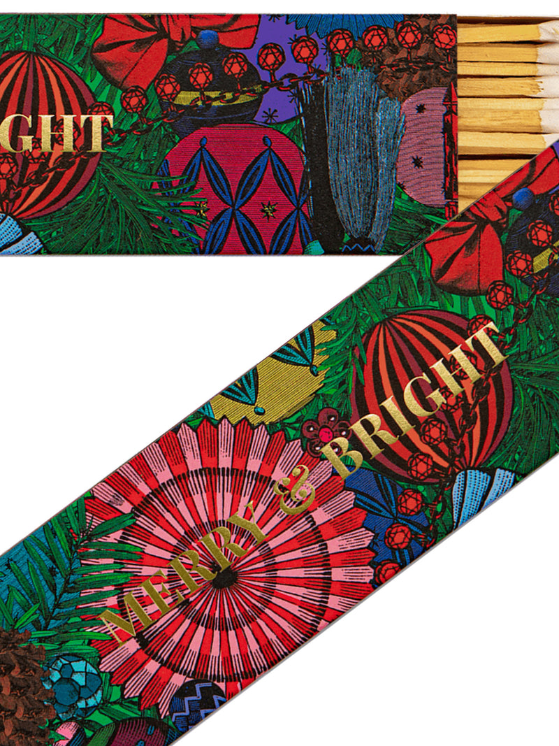 Merry & bright Christmas bauble extra long matches by Chase & Wonder