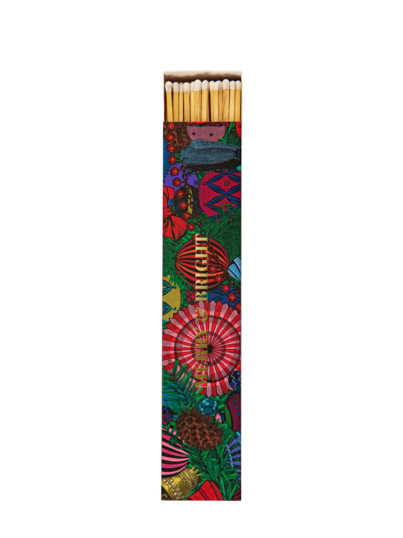 Merry & bright Christmas bauble extra long matches by Chase & Wonder