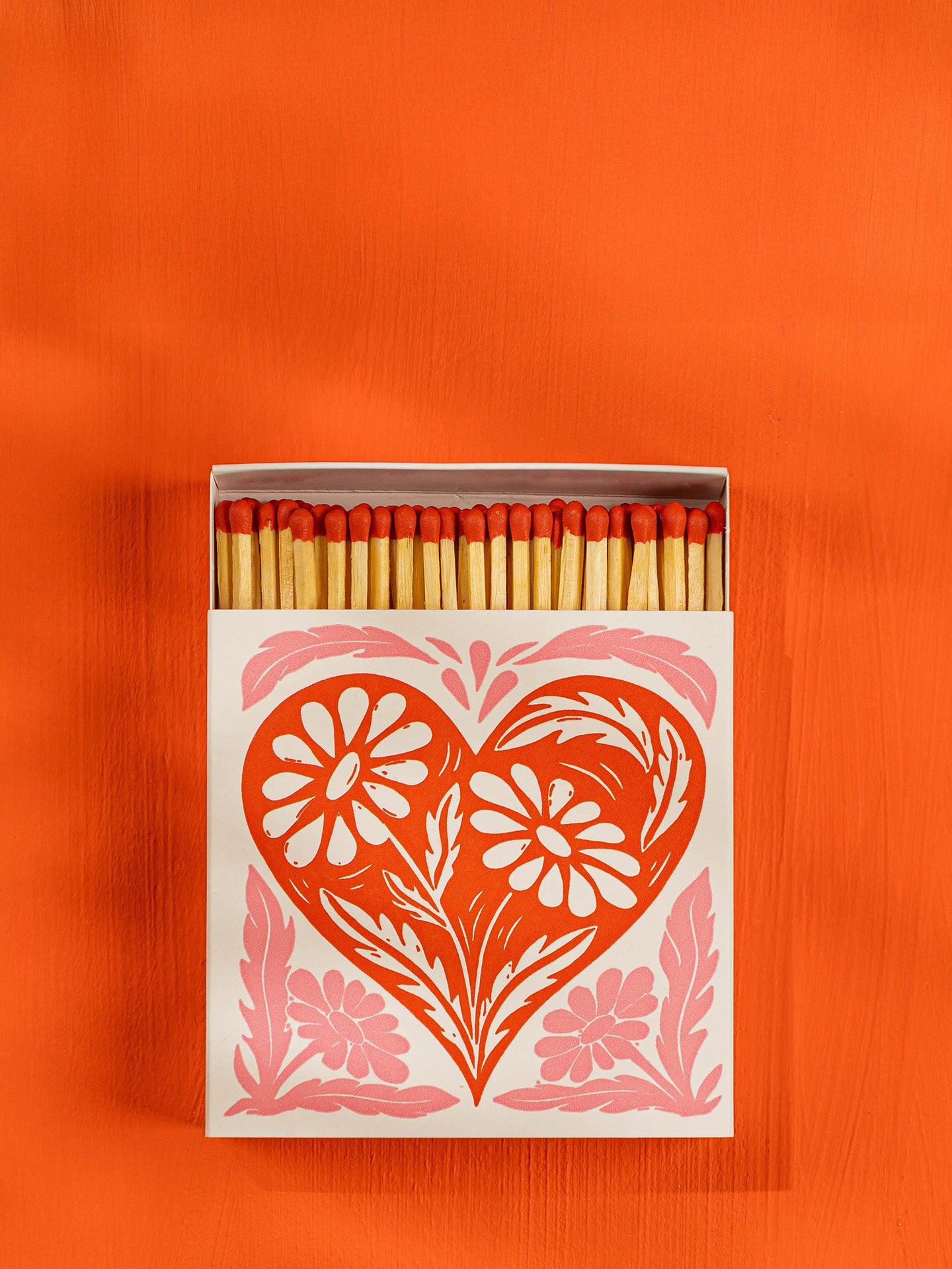Botanical heart linocut matches