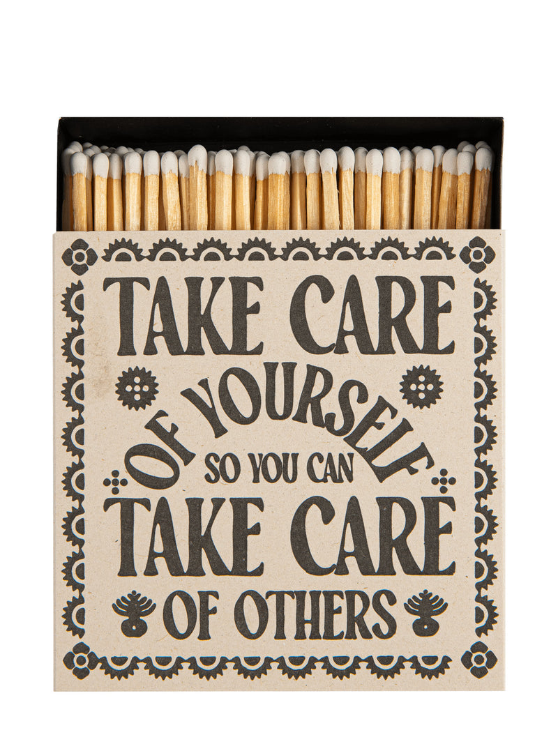 Matches with 'Take care of yourself so you can take care of others' text on the box.