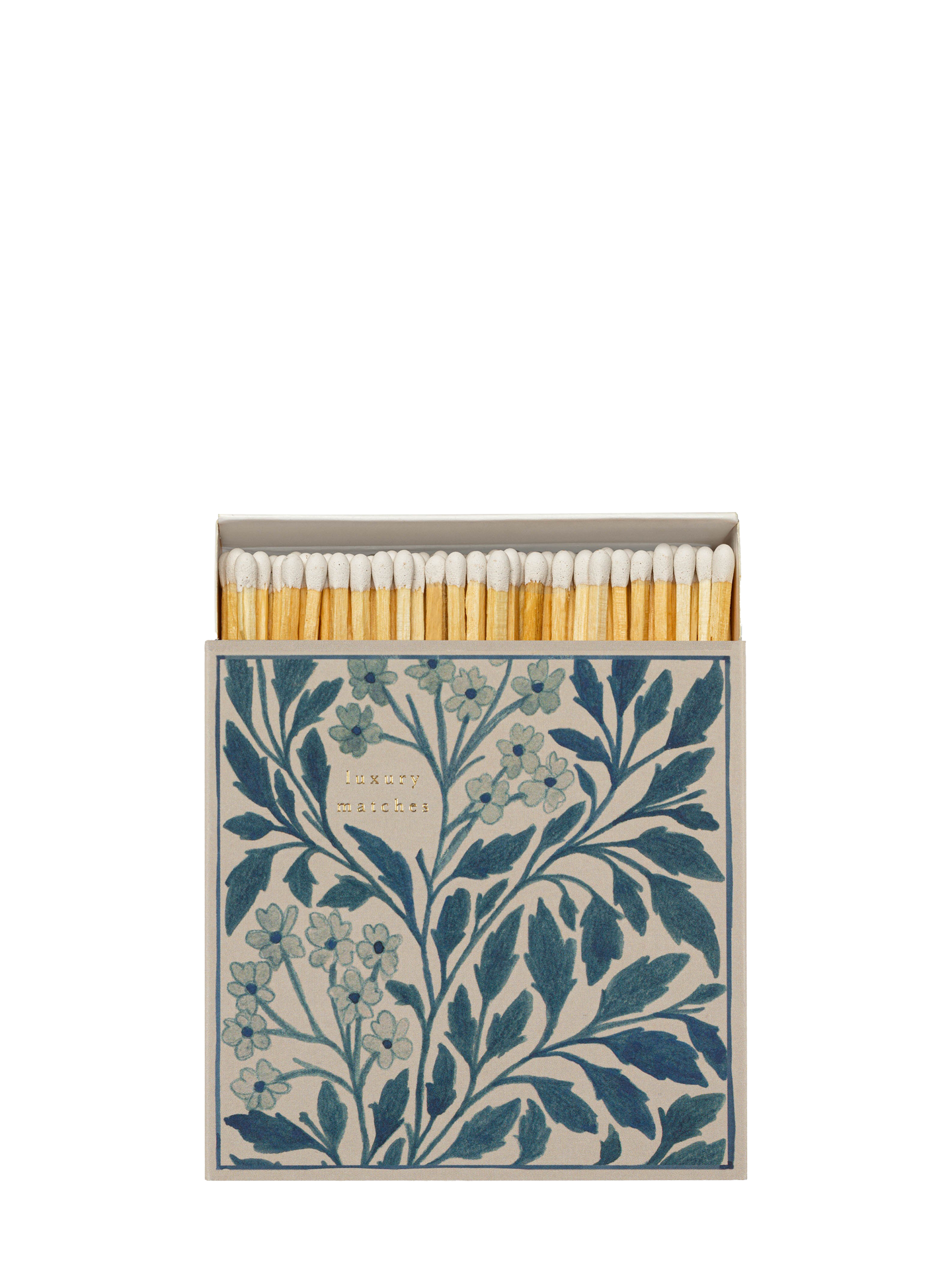 Blue floral matchbox by the Wanderlust paper co