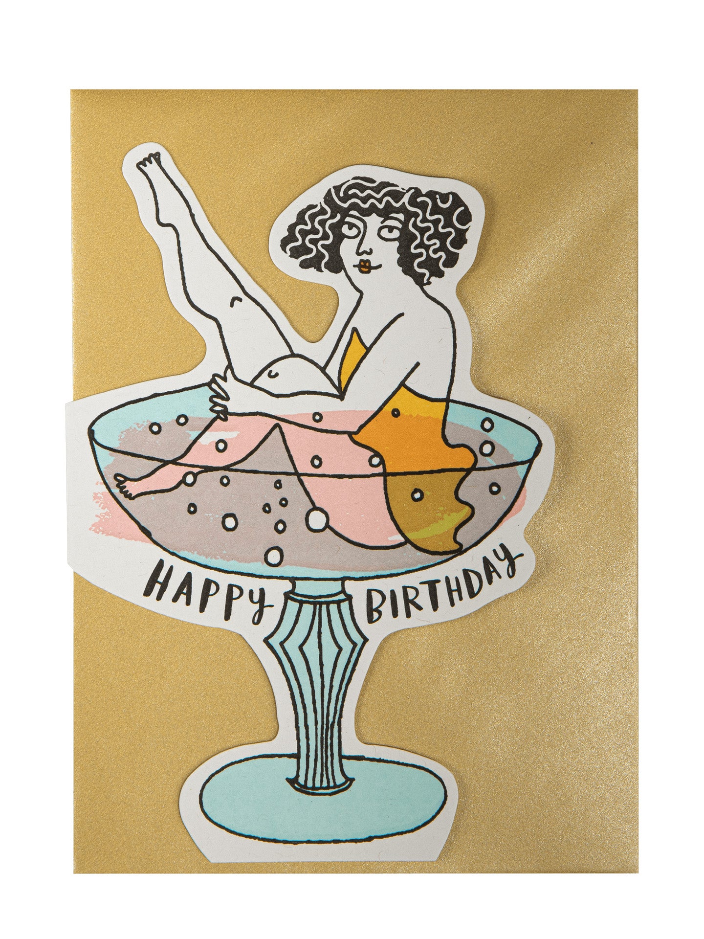 Cocktail-shaped birthday card