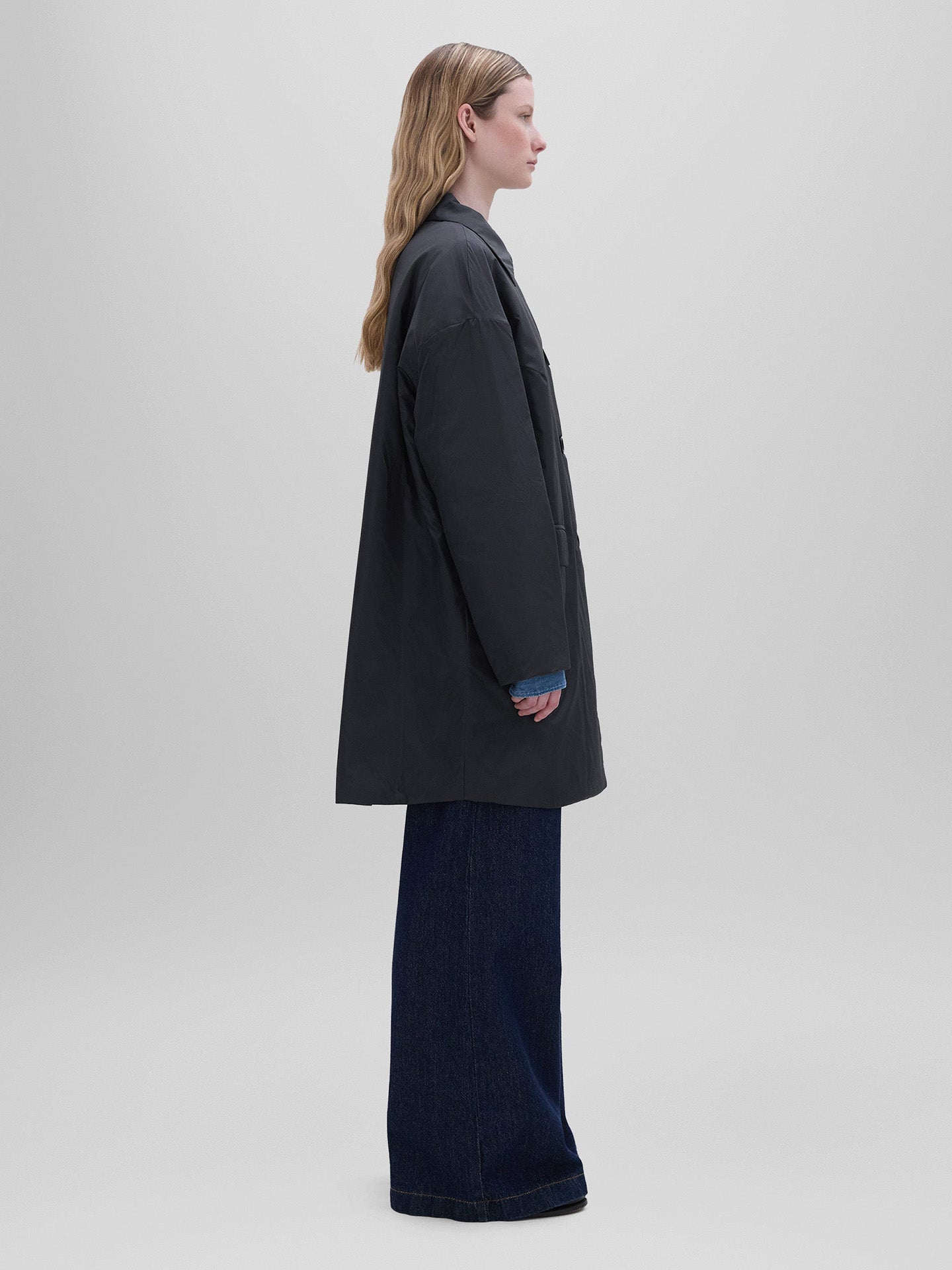 Teena nylon coat, black