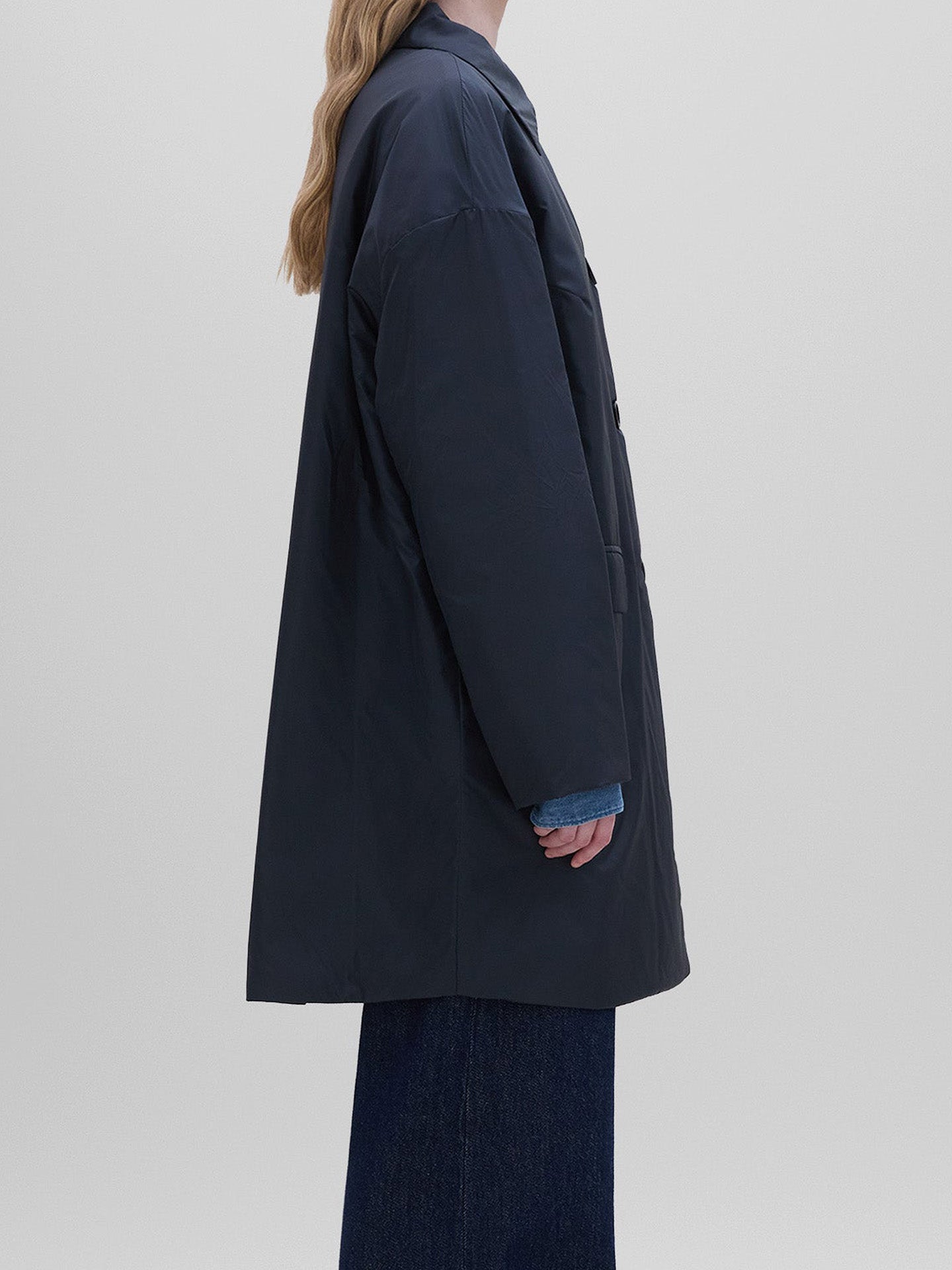 Teena nylon coat, navy blue