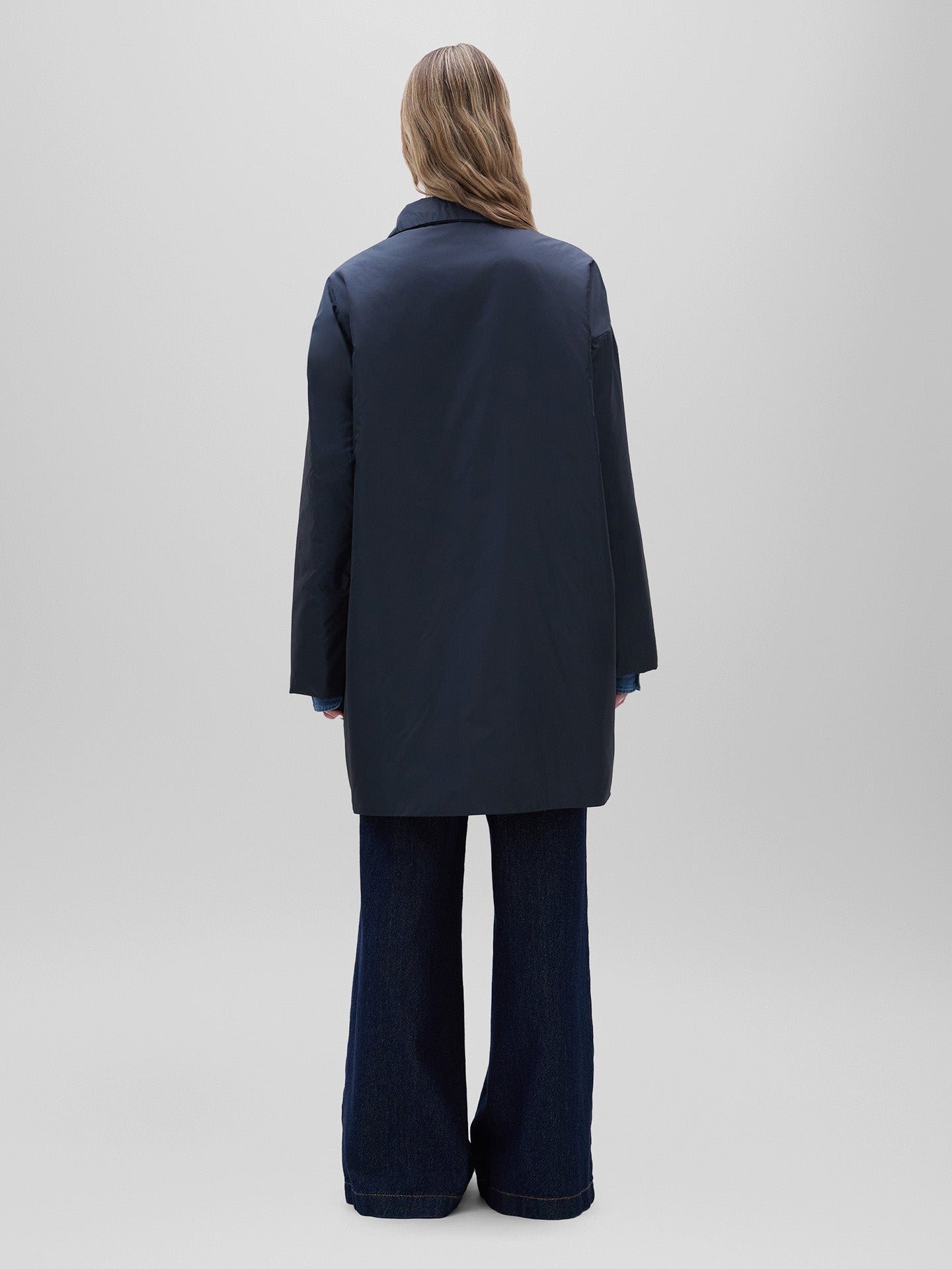 Teena nylon coat, navy blue