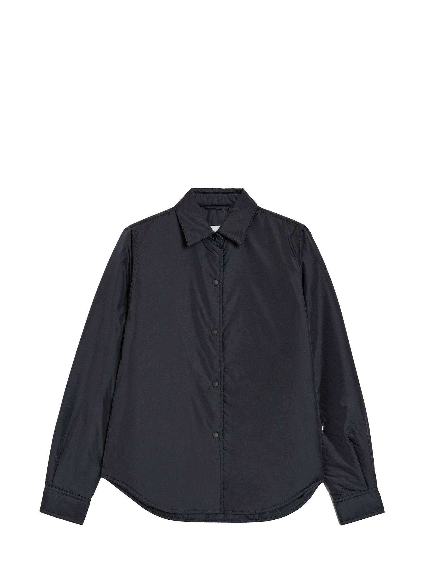 Glue padded nylon overshirt, black