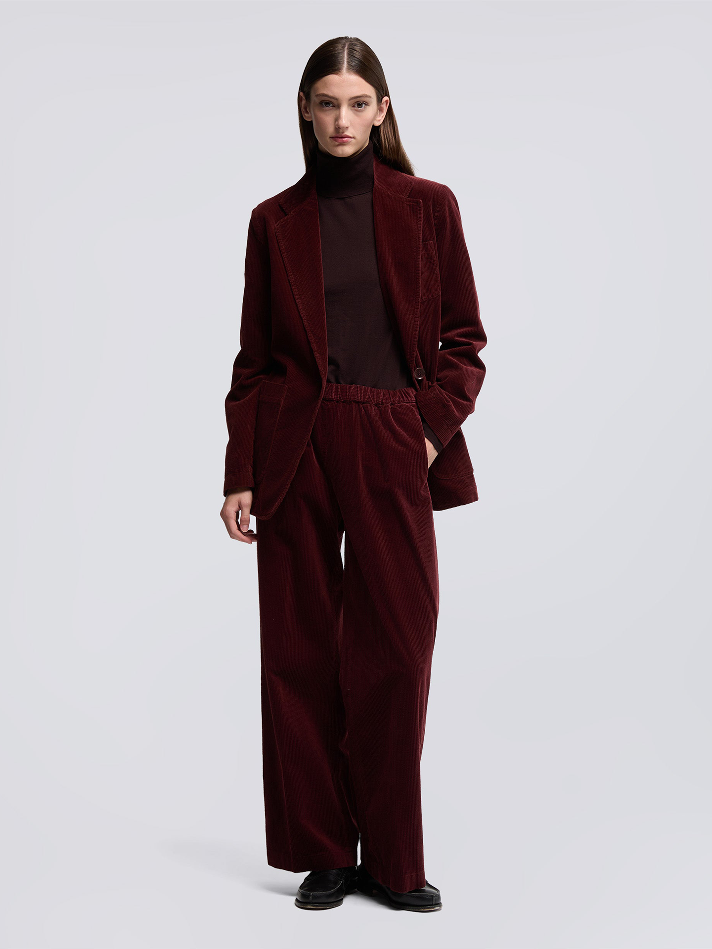 Velvet jacket, dark red