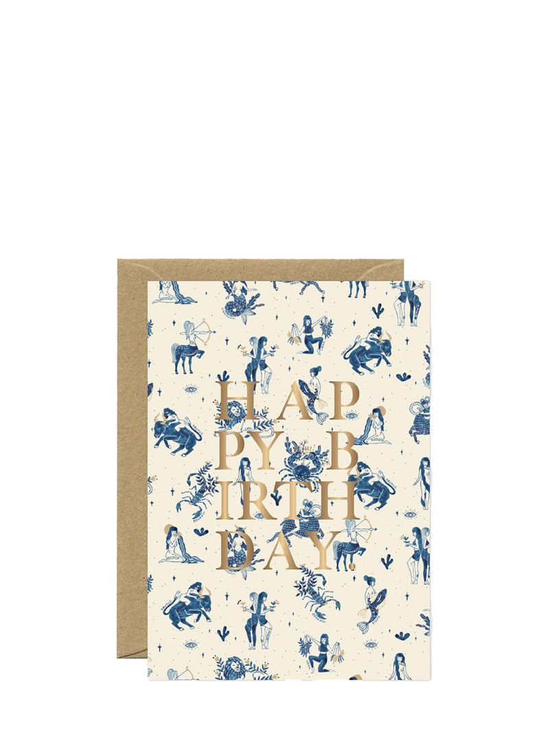Astro print happy birthday card