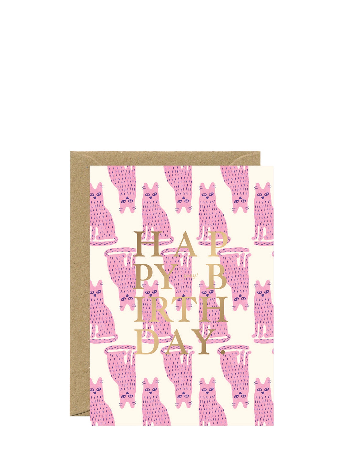Happy cats print happy birthday card