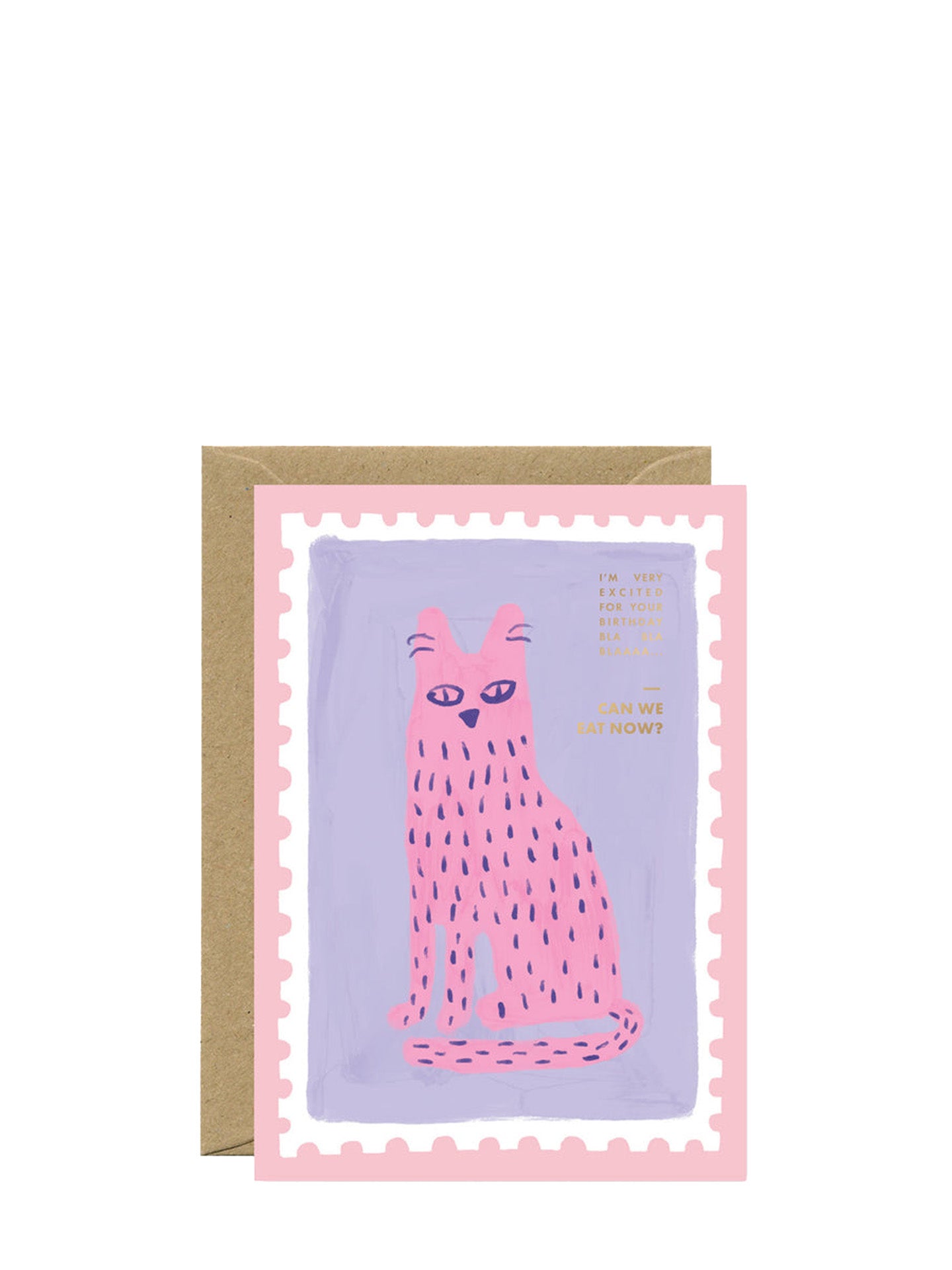 Hungry cat greeting card