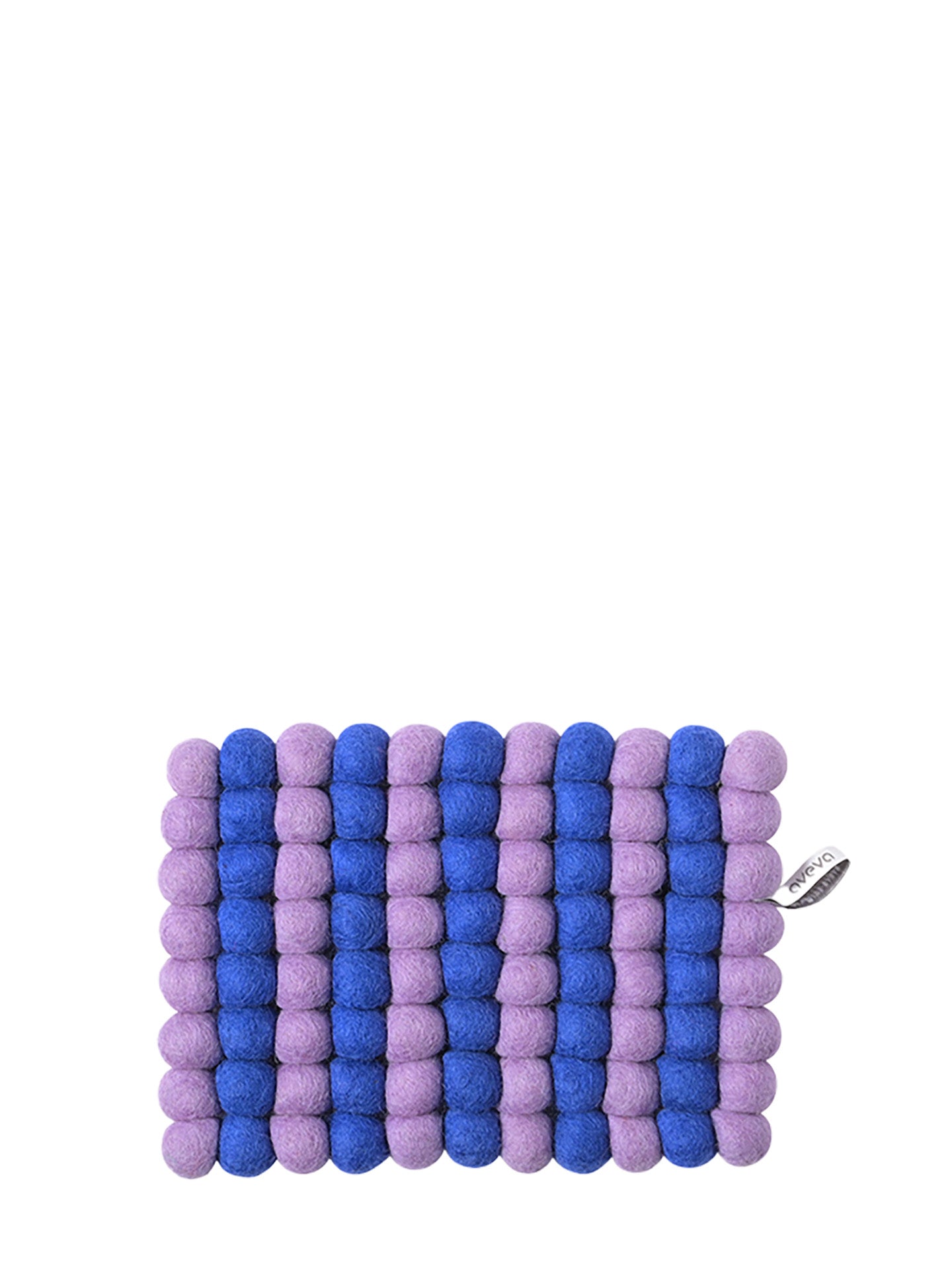 Stripey rectangular trivet, blue-lilac