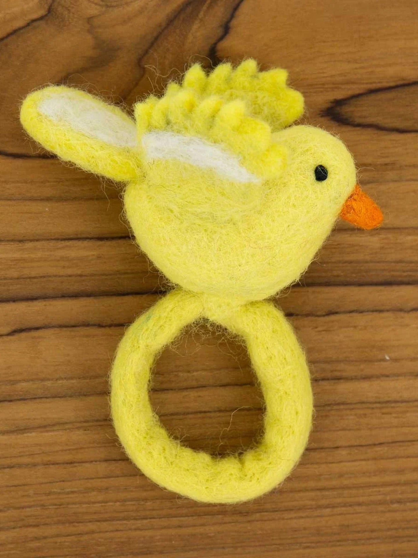 Yellow bird napkin ring