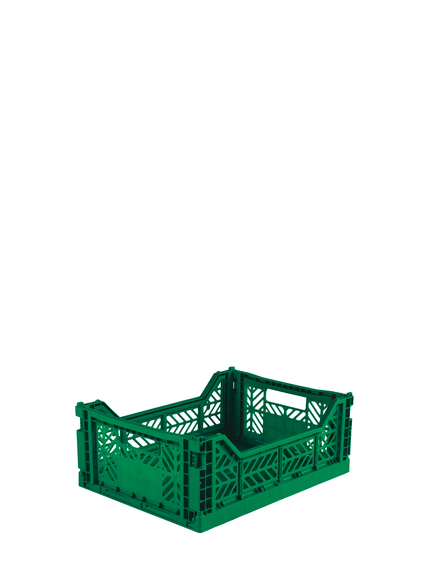 Easy to fold when not in use, the Aykasa medium size plastic storage crate in Dark green can be stacked on top of each other and the colour range has a perfect hue for any room.