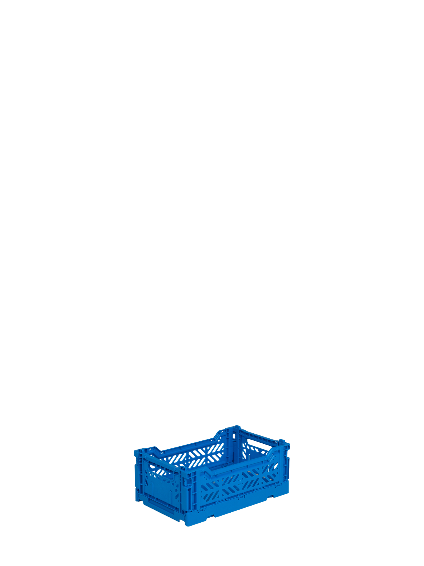 Mini Aykasa crate in electric blue stacks and folds