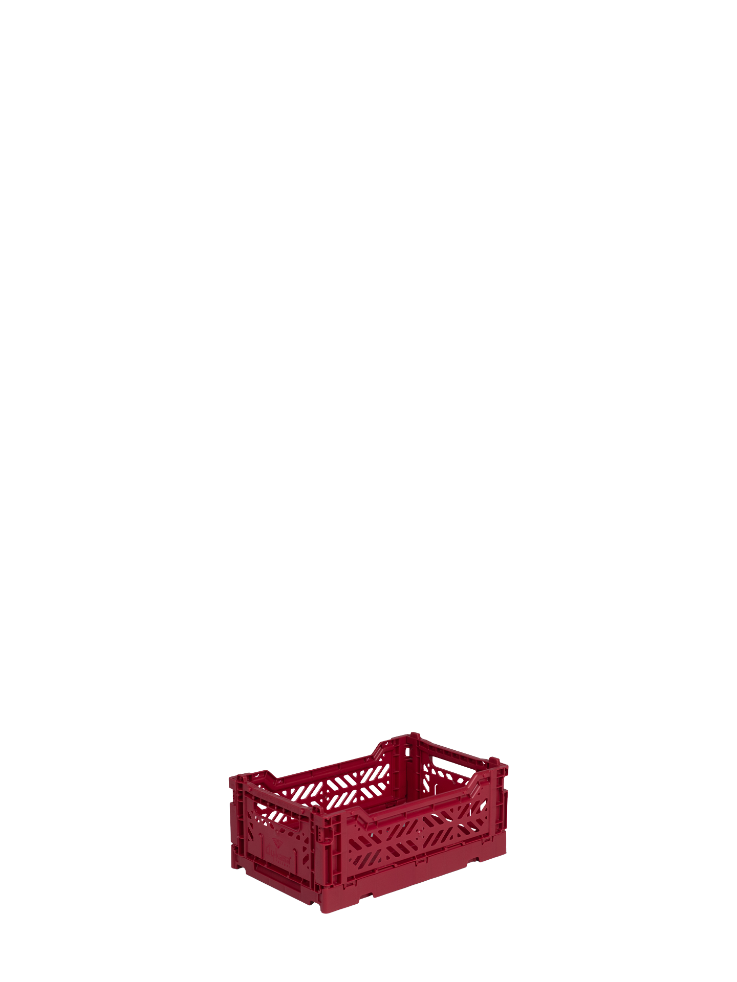 Mini Aykasa crate in dark red chili pepper stacks and folds