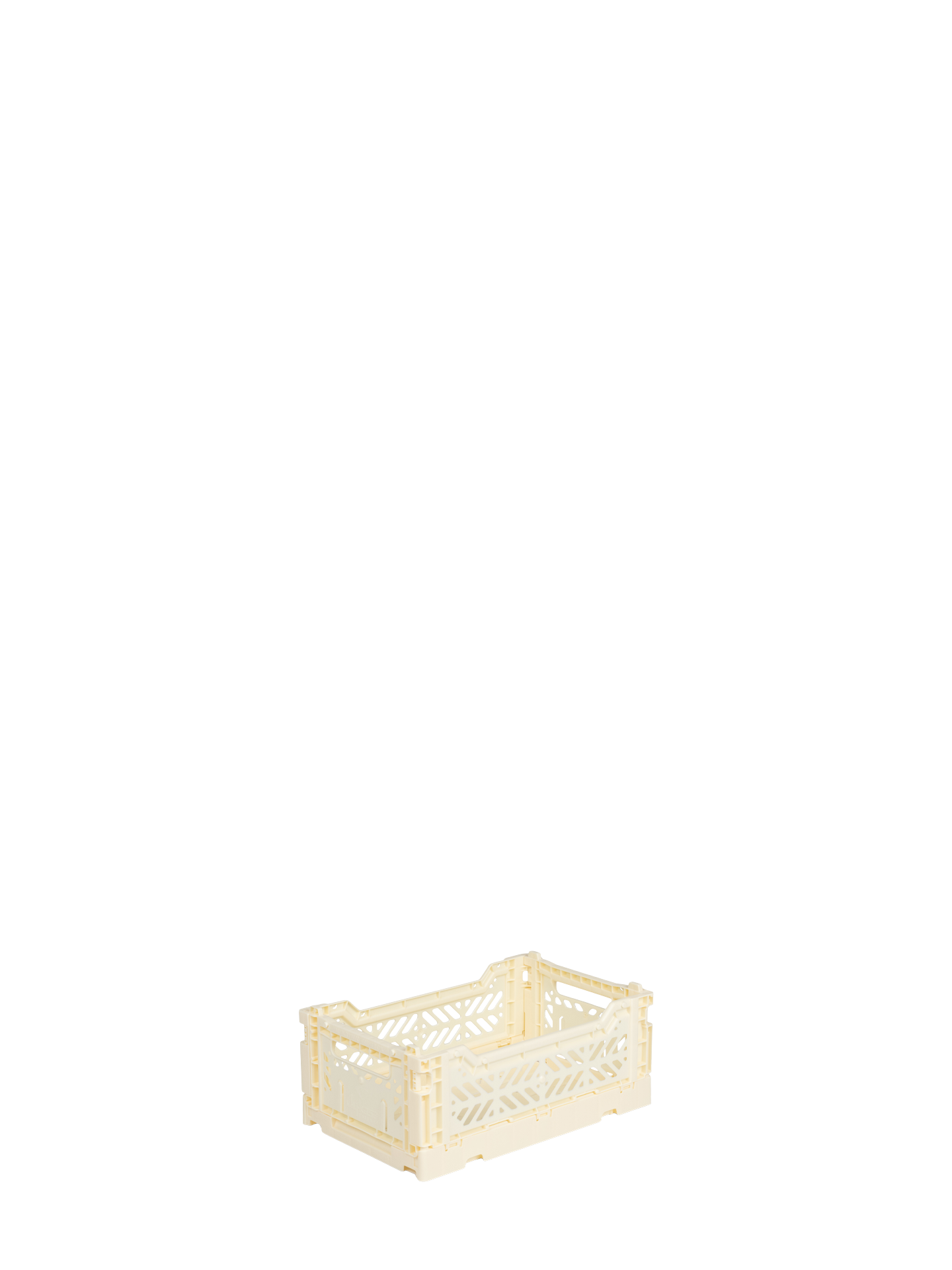 Mini Aykasa crate in cream stacks and folds