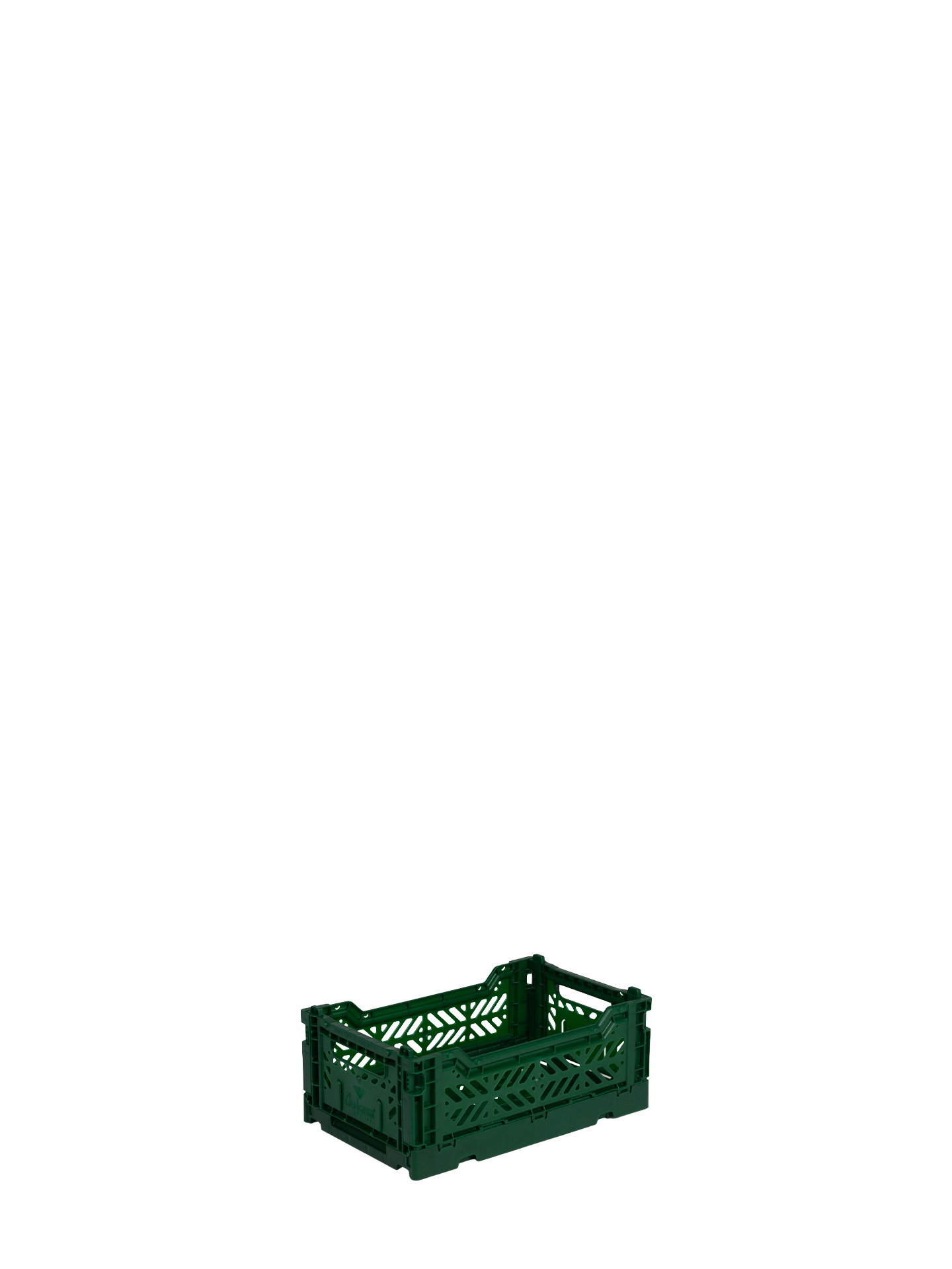 Mini Aykasa crate in dark spruce green stacks and folds
