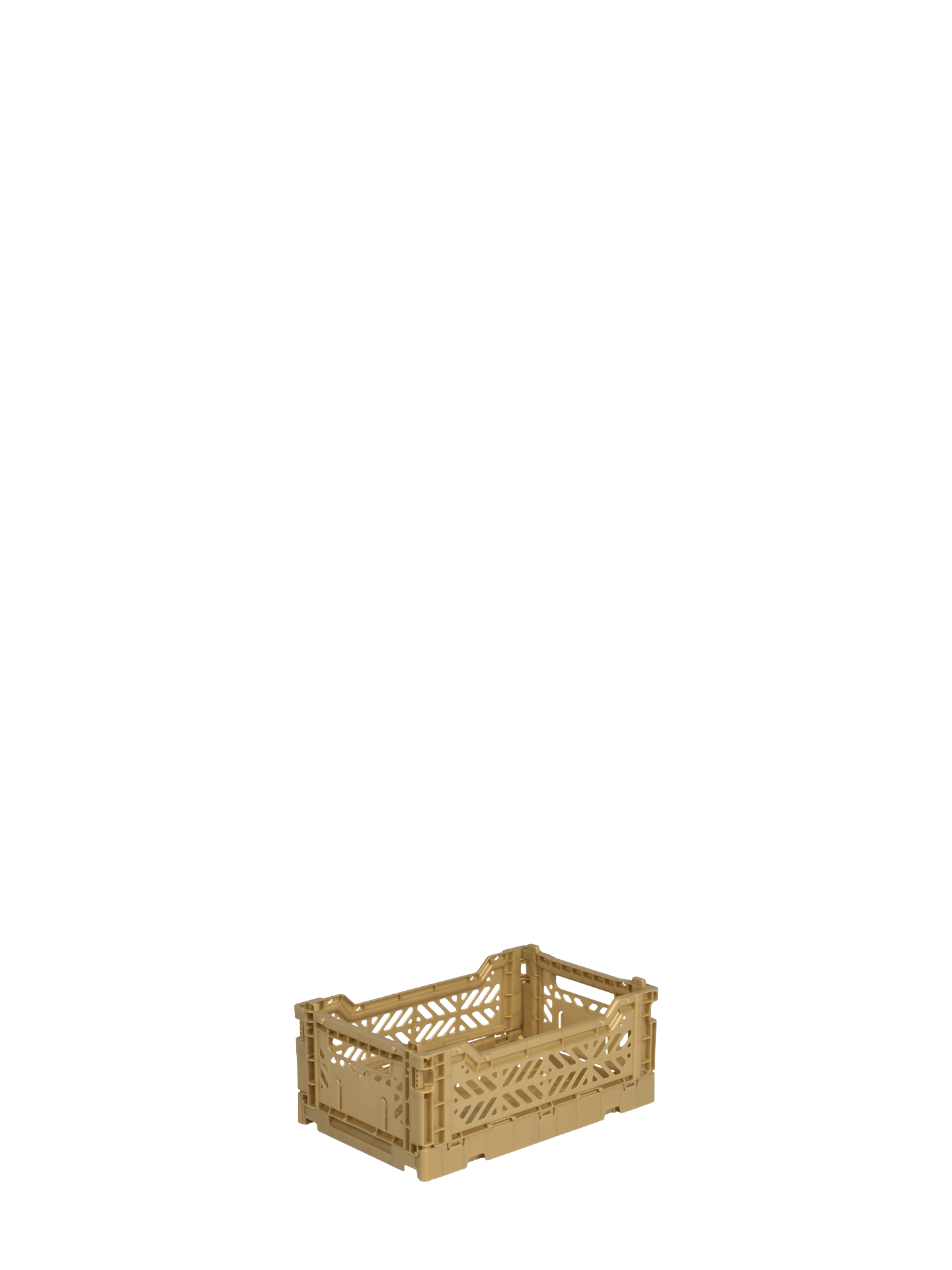 Mini Aykasa crate in gold stacks and folds