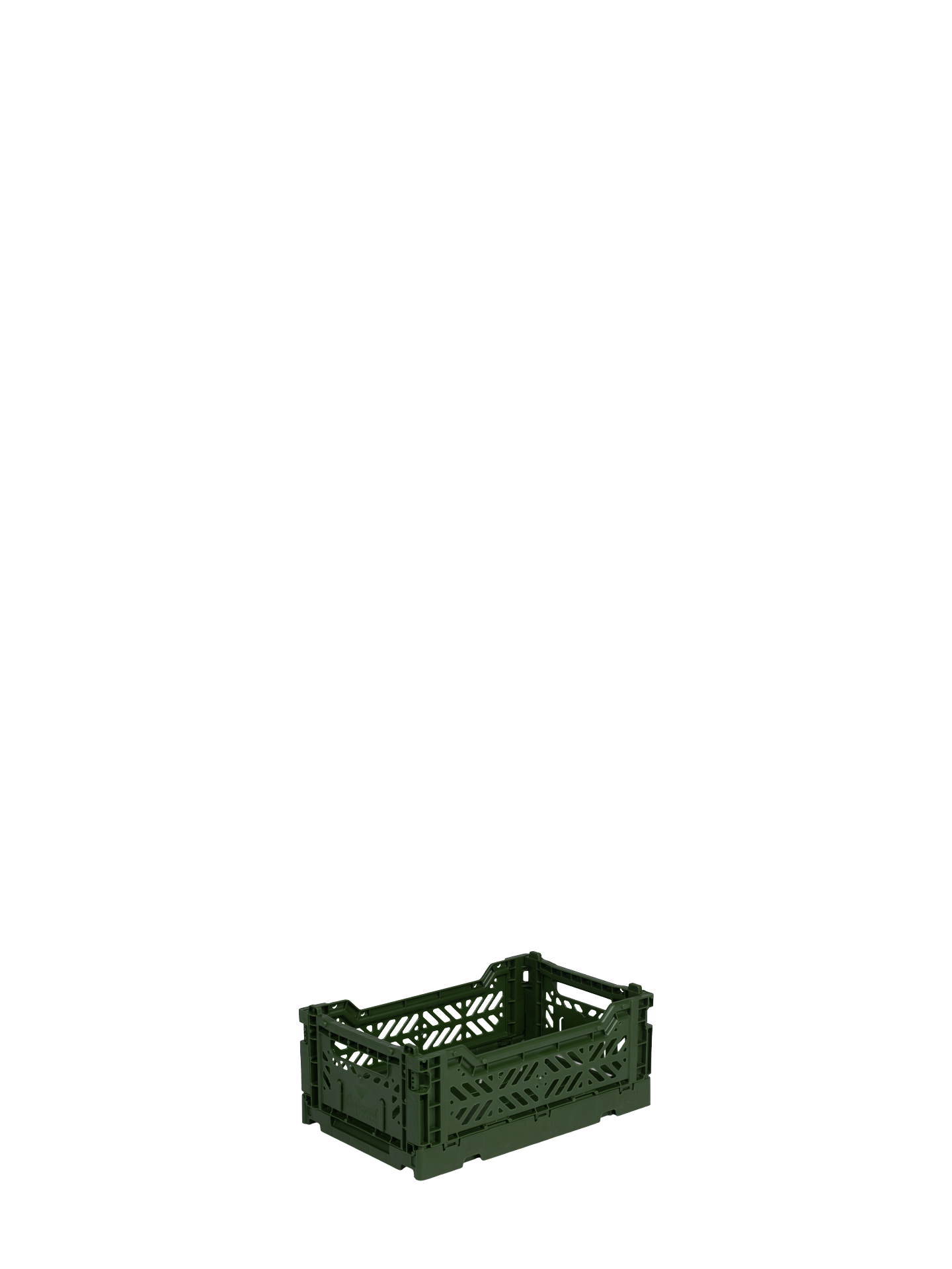 Mini Aykasa crate in dark khaki green stacks and folds
