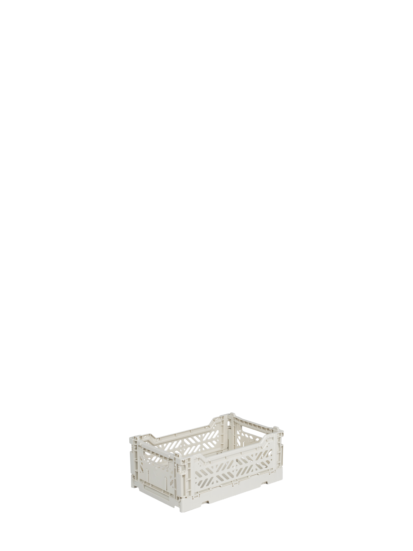 Mini Aykasa crate in light grey stacks and folds