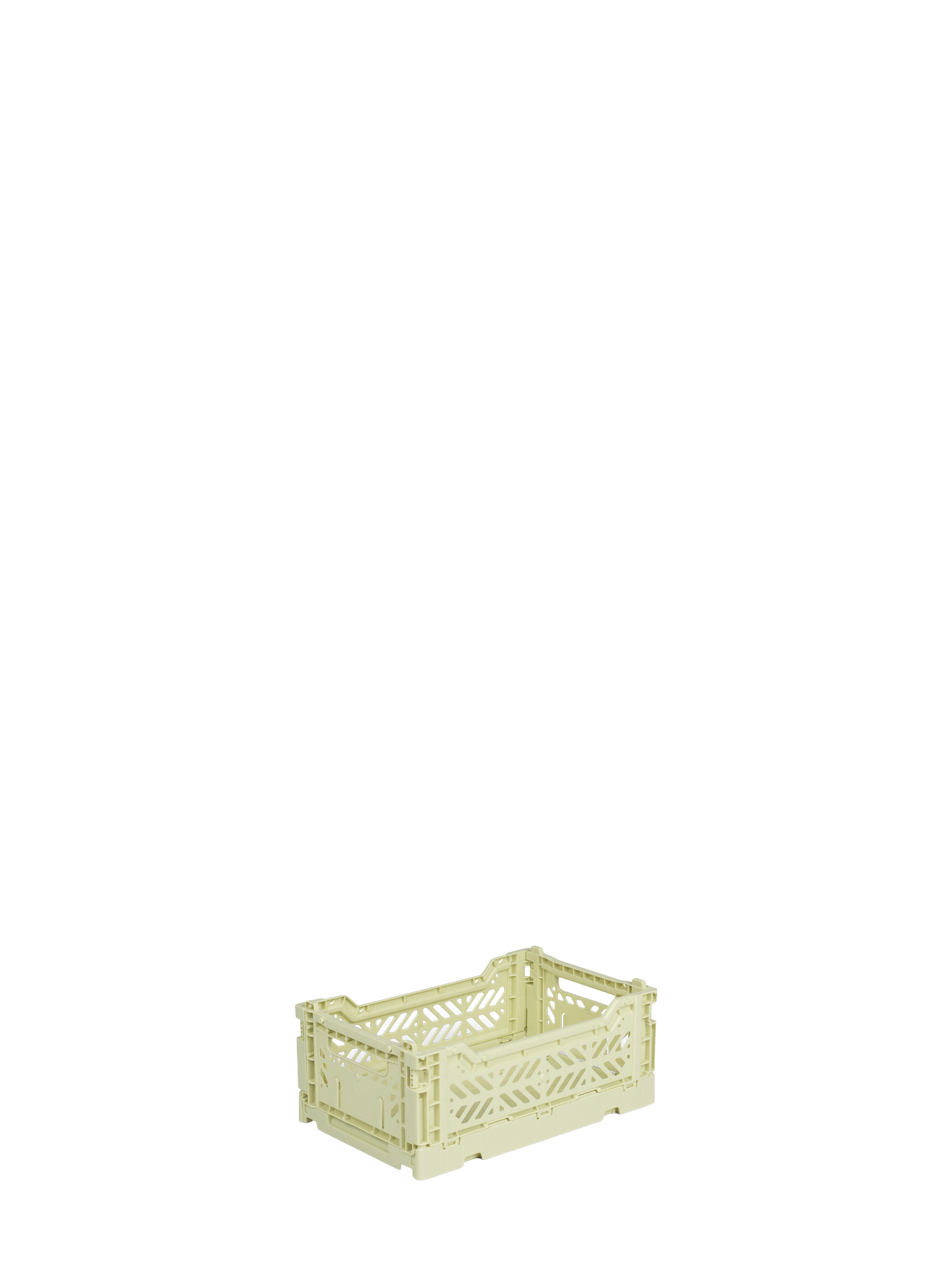 Mini Aykasa crate in light pastel melon green stacks and folds