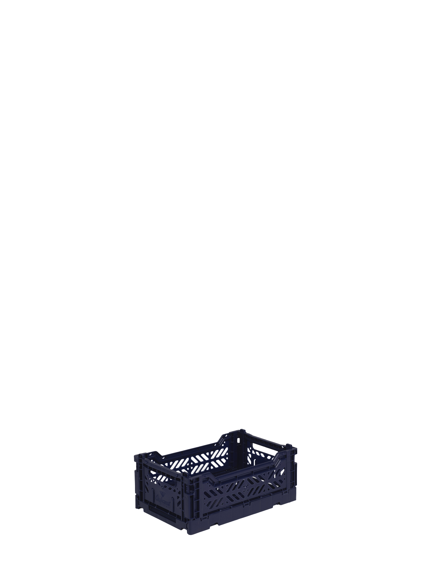 Mini Aykasa crate in dark navy blue stacks and folds