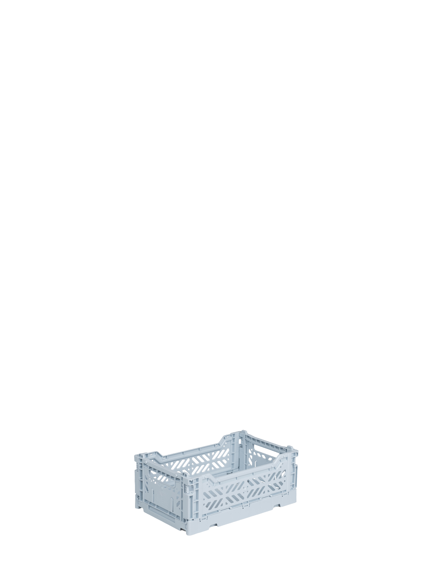 Mini Aykasa crate in pale blue stacks and folds