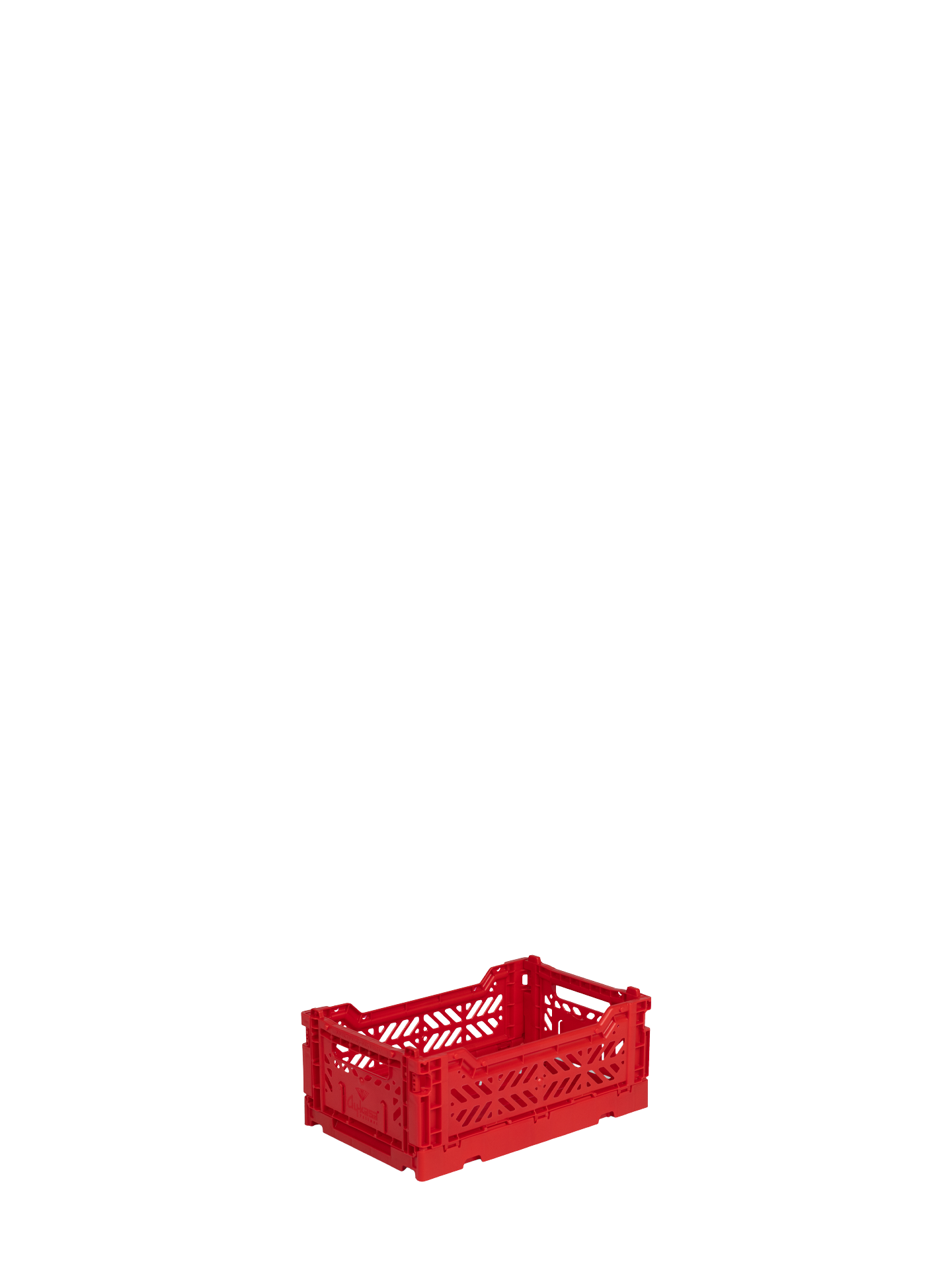 Mini Aykasa crate in true red stacks and folds