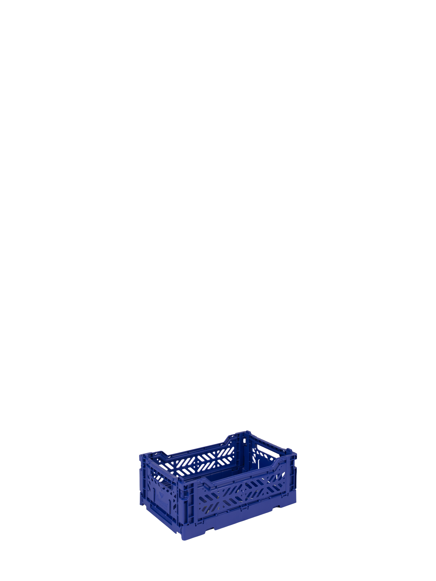 Mini Aykasa crate in Saks blue stacks and folds