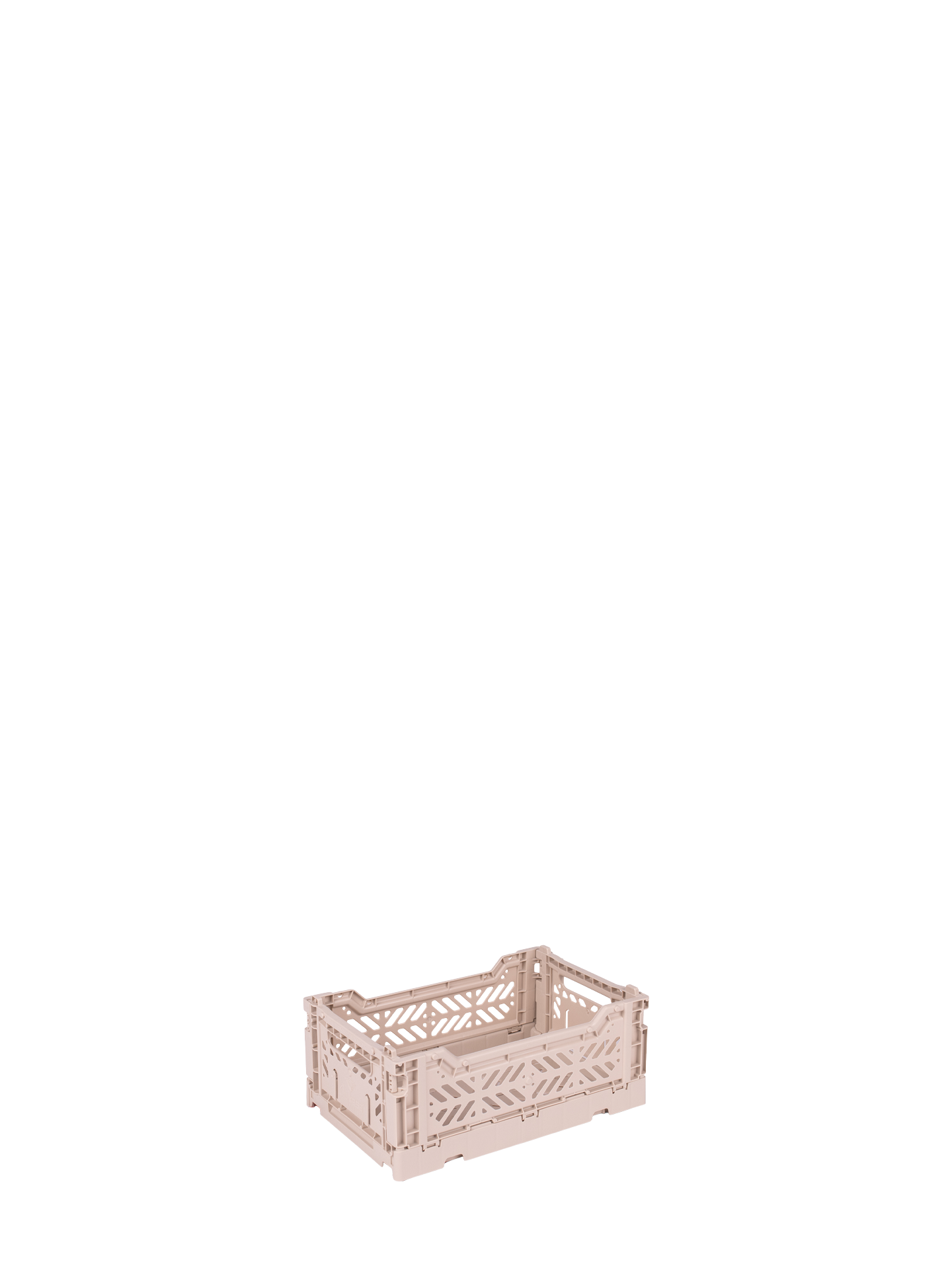 Mini Aykasa crate in pale beige sand stacks and folds
