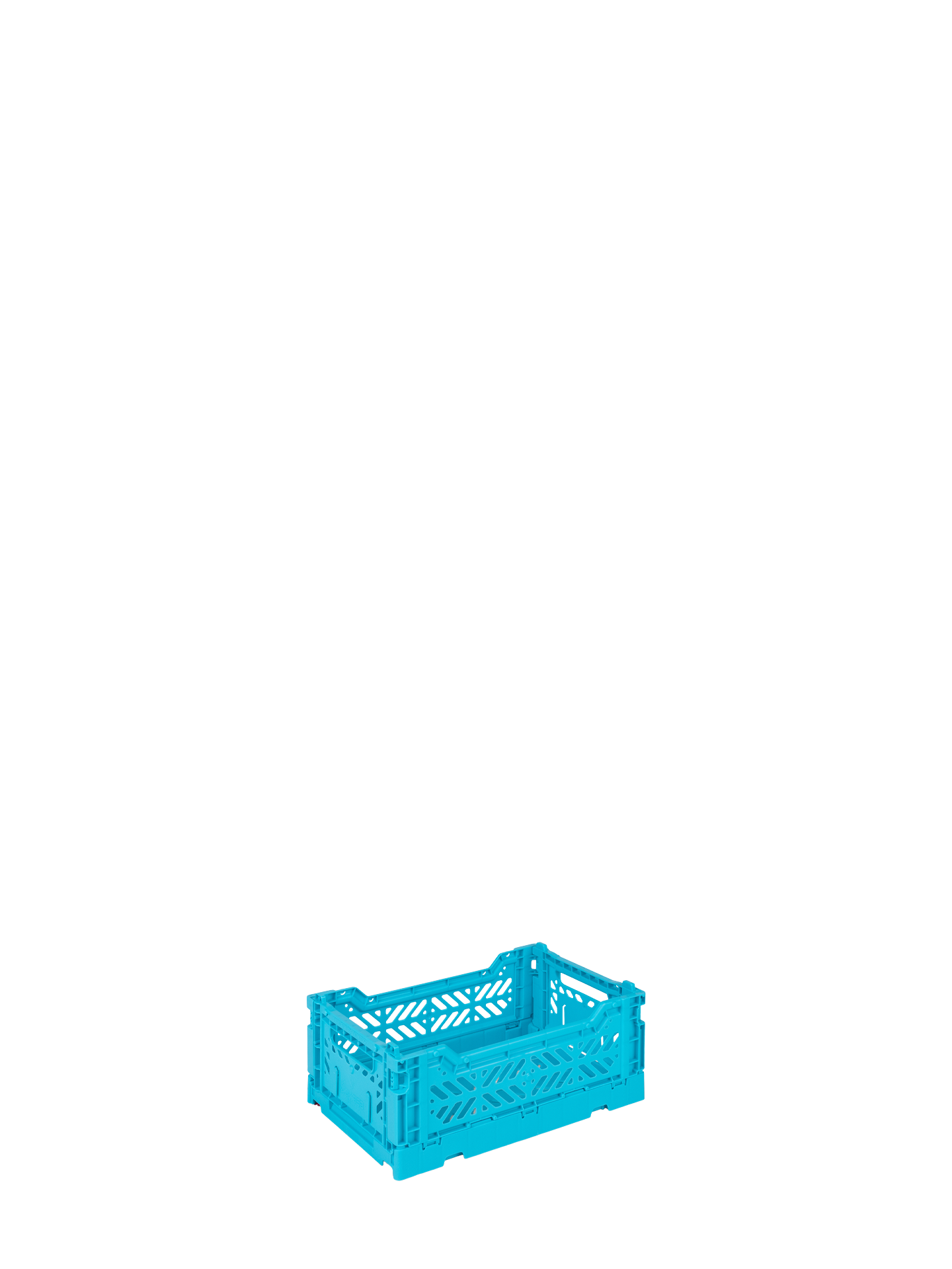 Mini Aykasa crate in turquoise stacks and folds
