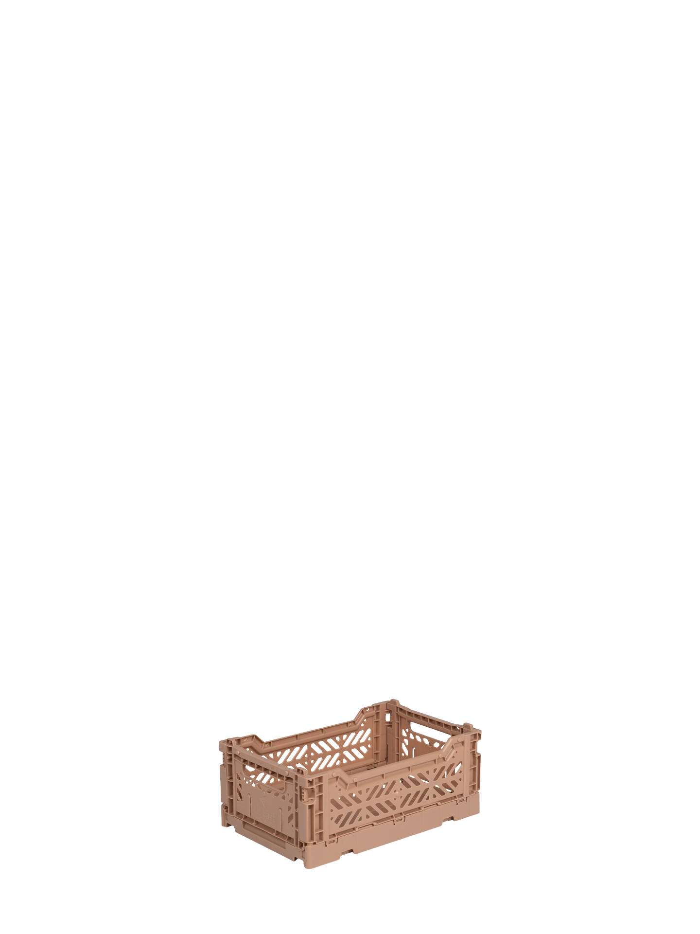 Mini Aykasa crate in warm tan brown stacks and folds