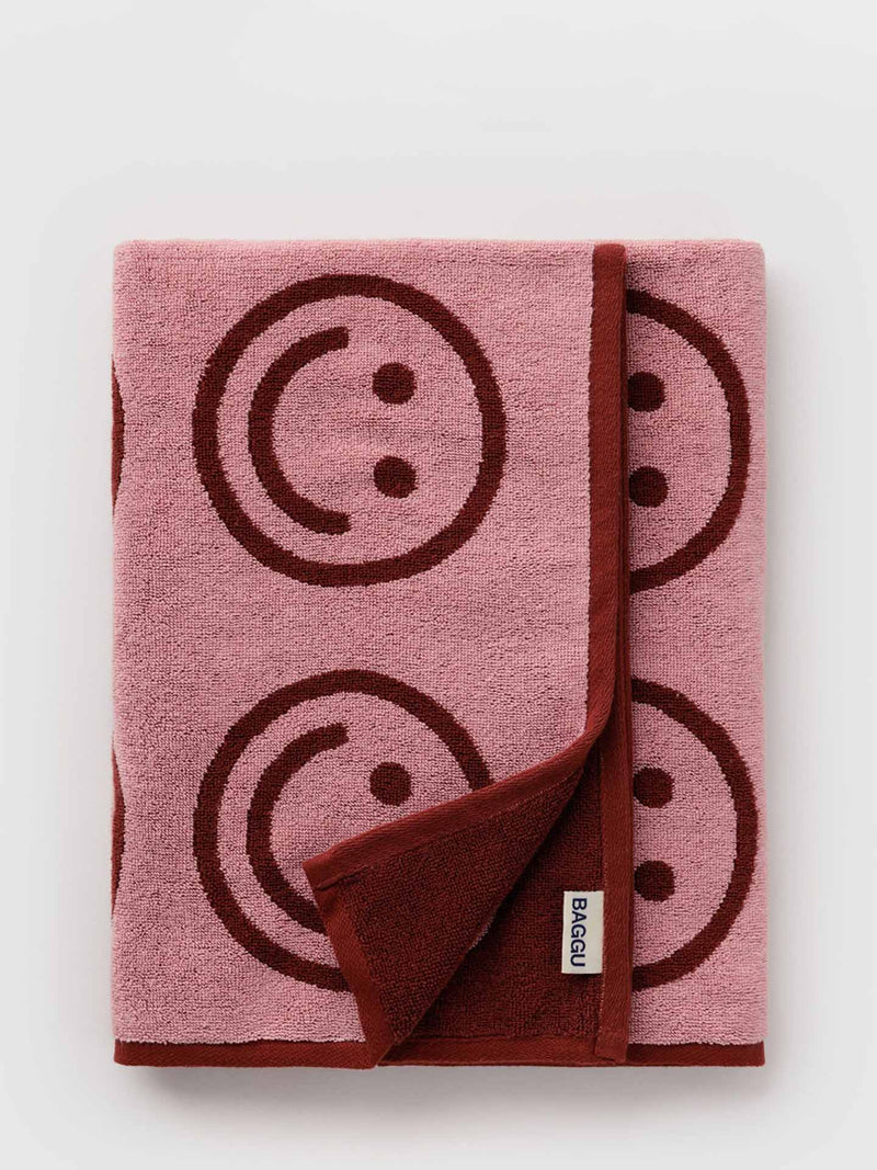Bath towel, happy pink