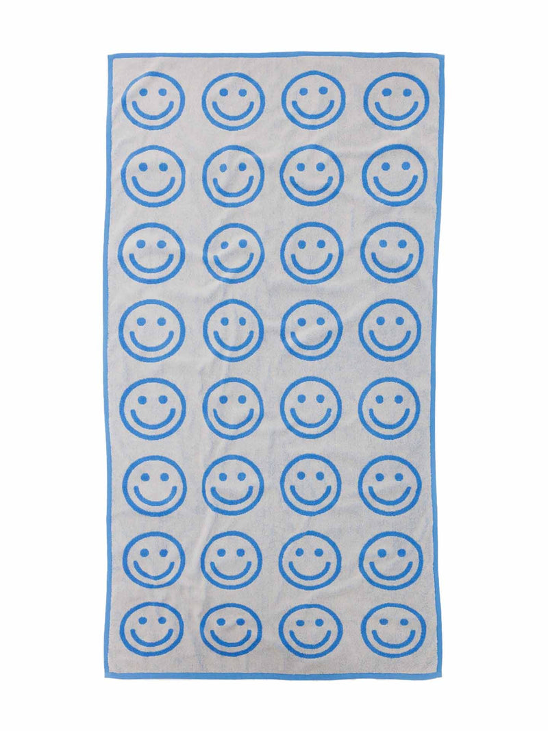 Bath towel, sky blue happy