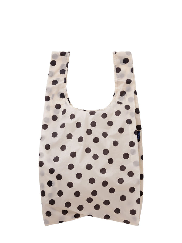 Big Baggu bag, cream & black polka dot